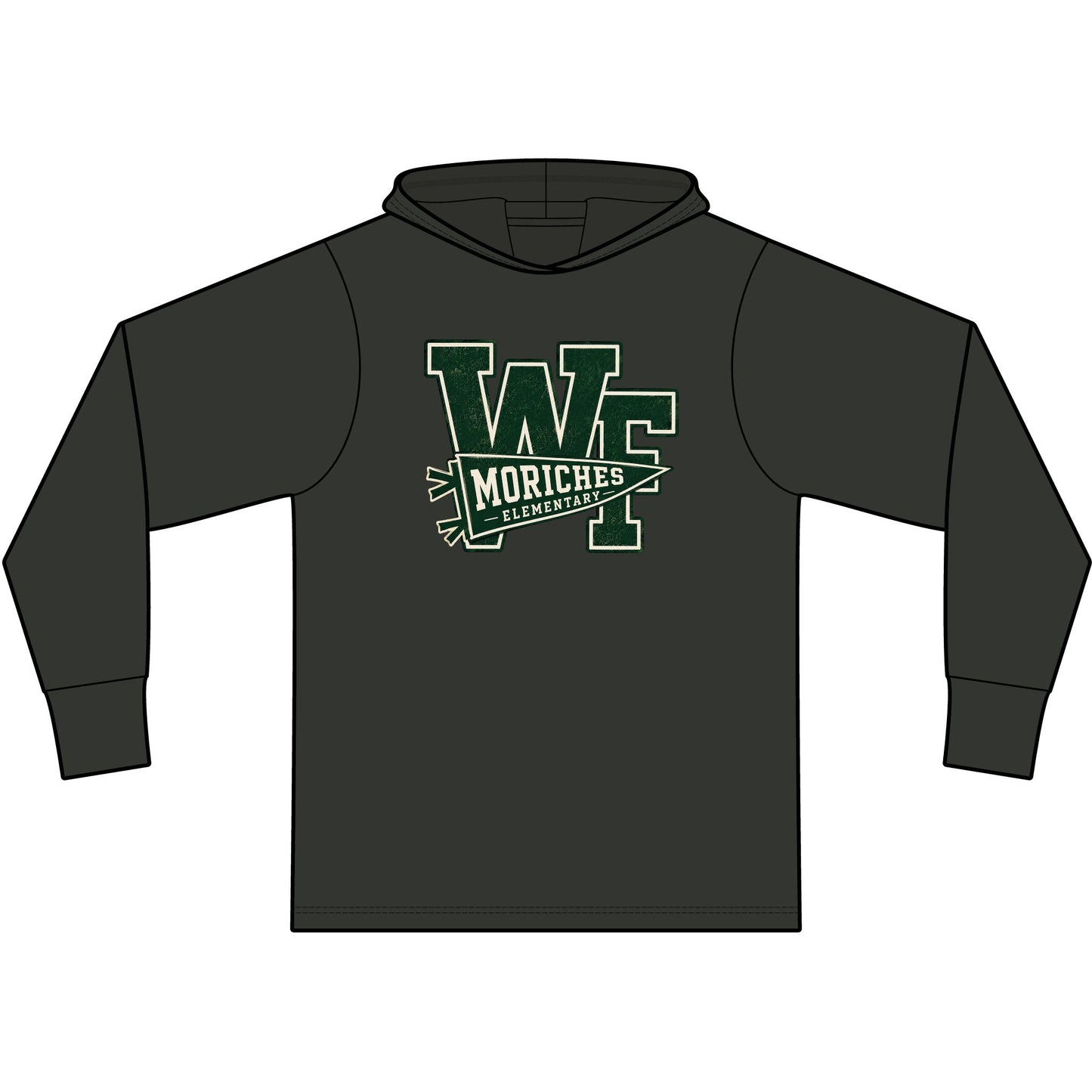 Moriches Pennant Logo — Garment-Dyed Pullover Hooded Tee