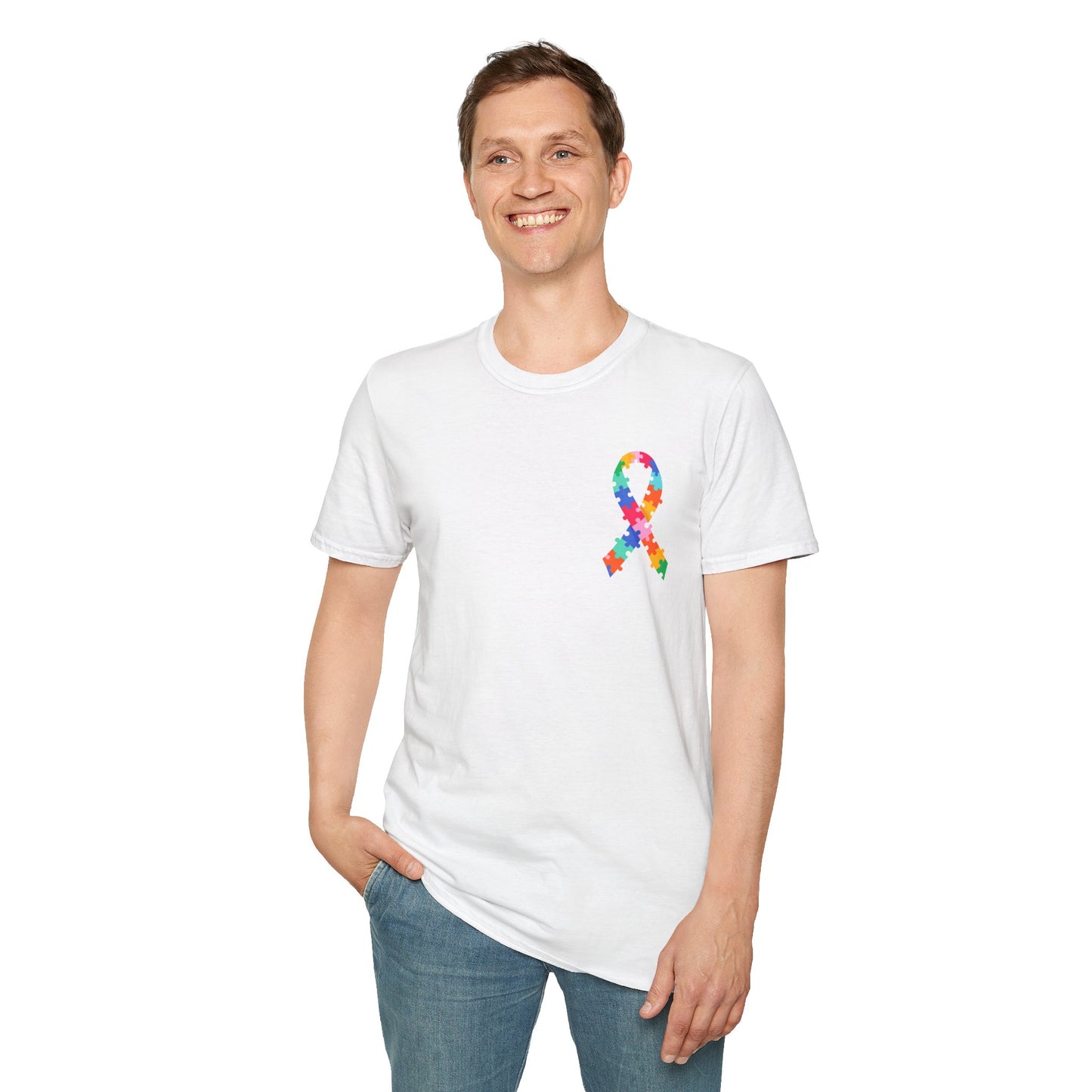 Autism Puzzle Piece & Ribbon T-Shirt — Awareness Collection
