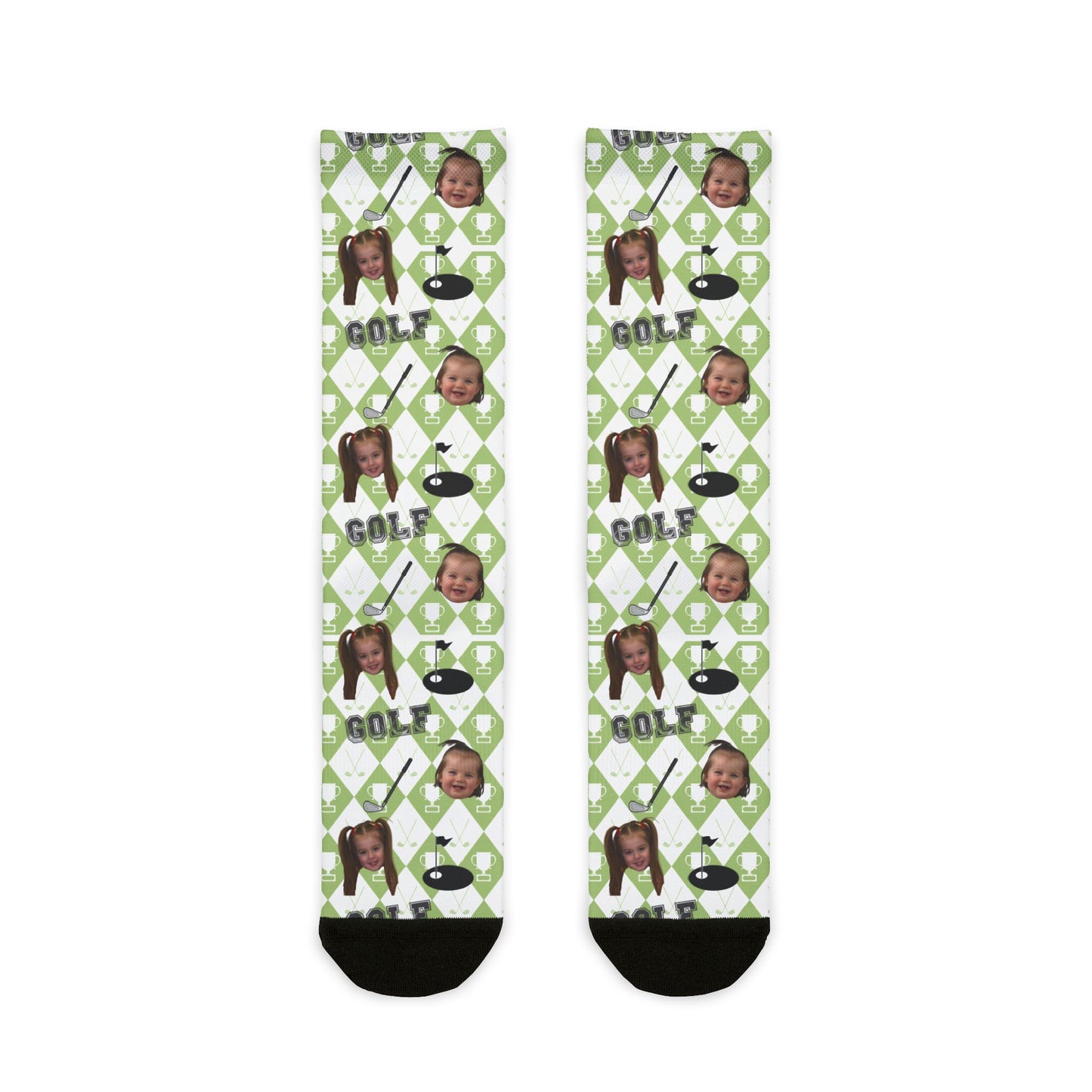 Paige- Golf Socks- Personalized Face- Crew Socks
