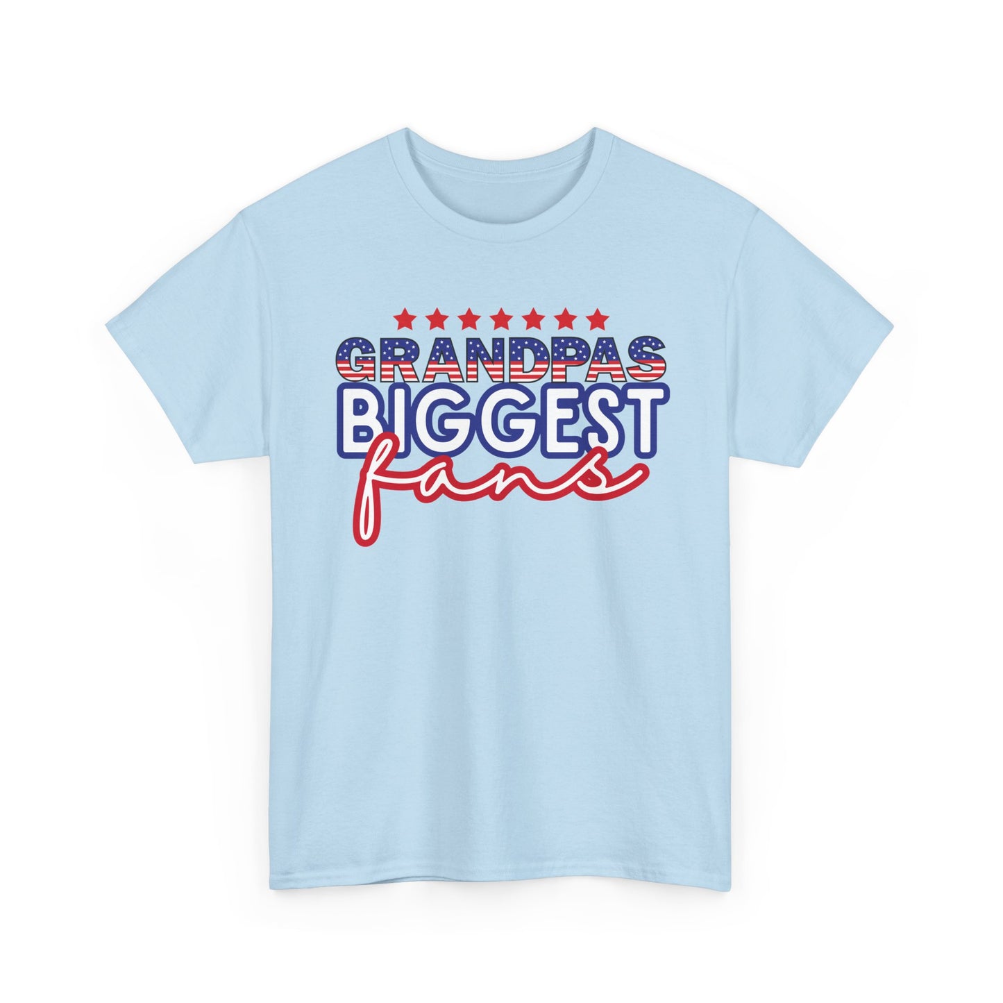 Custom- Jolly- Grandpa's Biggest Fan Unisex Heavy Cotton Tee - Patriotic Family Shirt