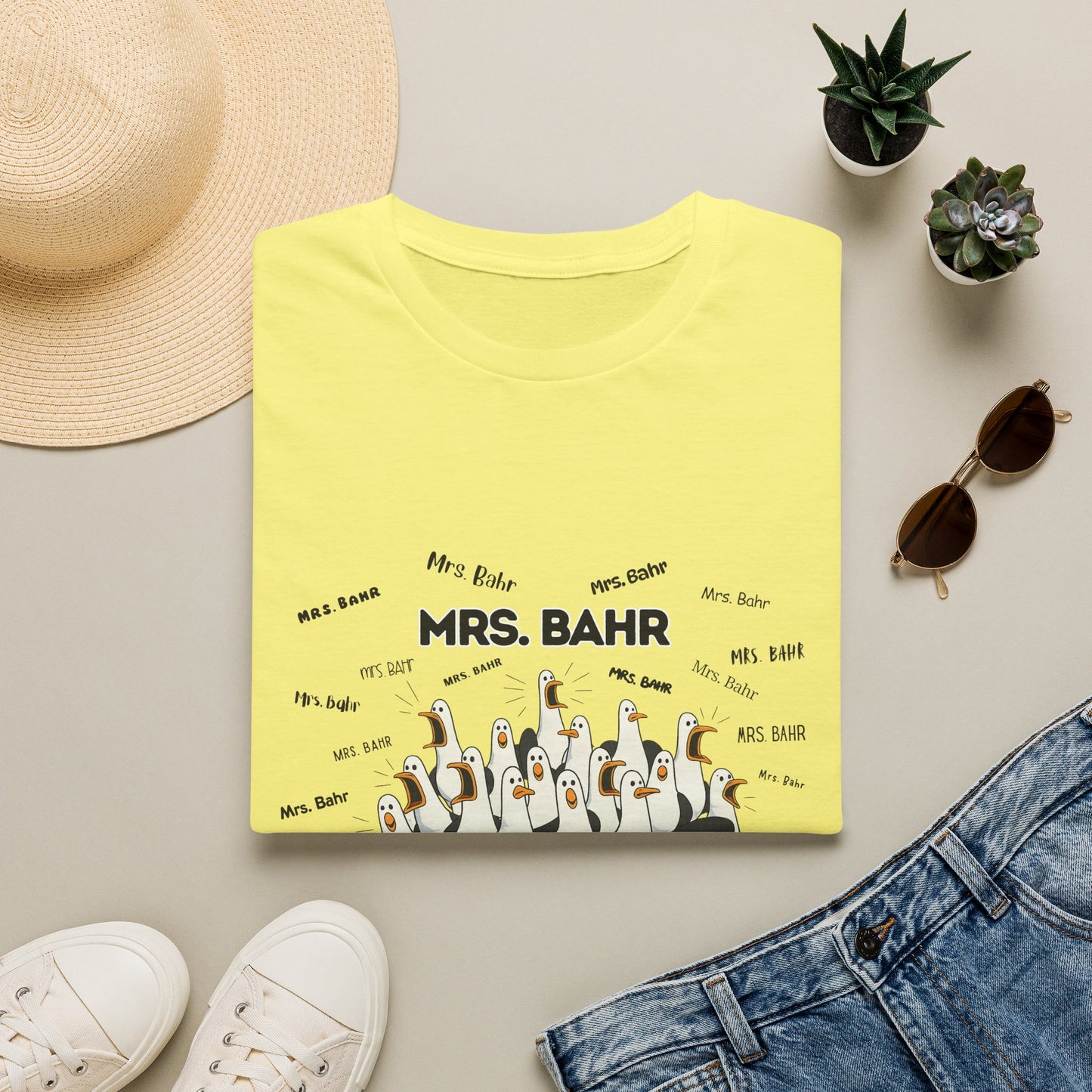 Mrs. Bahr - Seagull Crew Graphic T-Shirt — Personalized