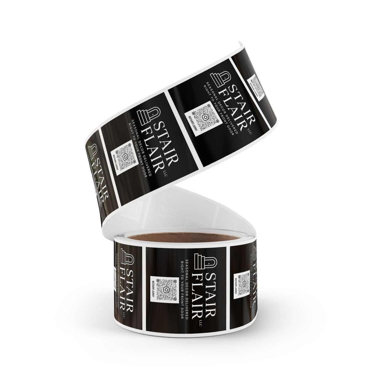 Stair Flair - Square Sticker Rolls — Personalized Branded QR Logo Labels