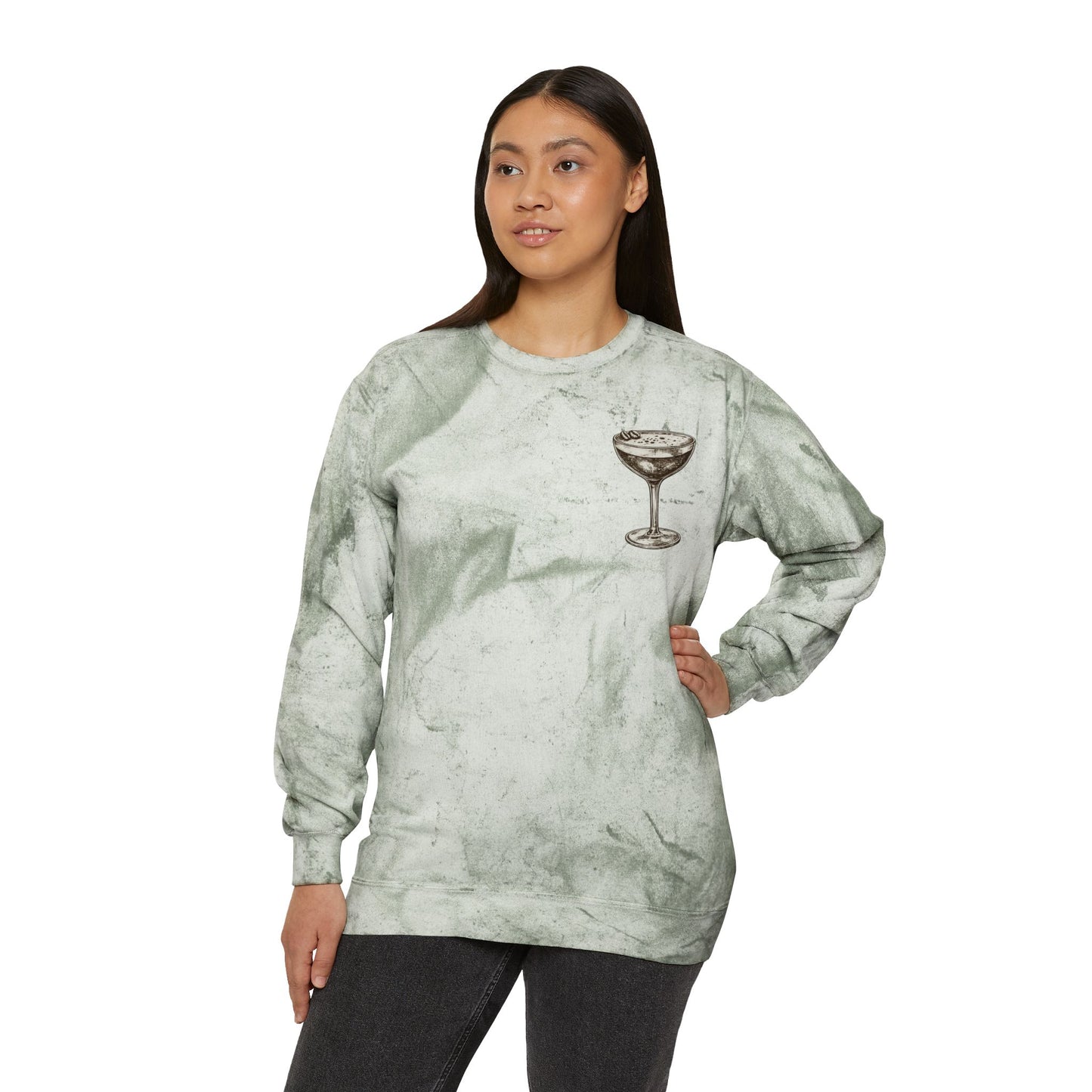"Just a Girl Who Loves Espresso Martinis" Tie-Dye Crewneck- Summer