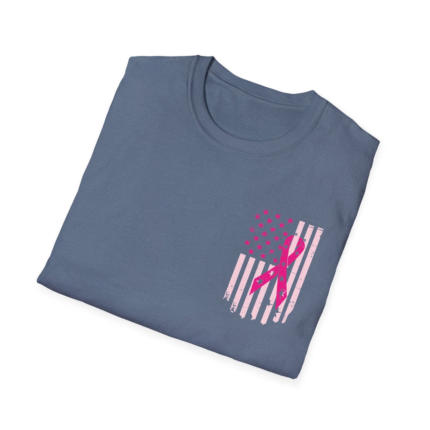 Breast Cancer Flag Awareness Tee, Unisex Softstyle T-Shirt