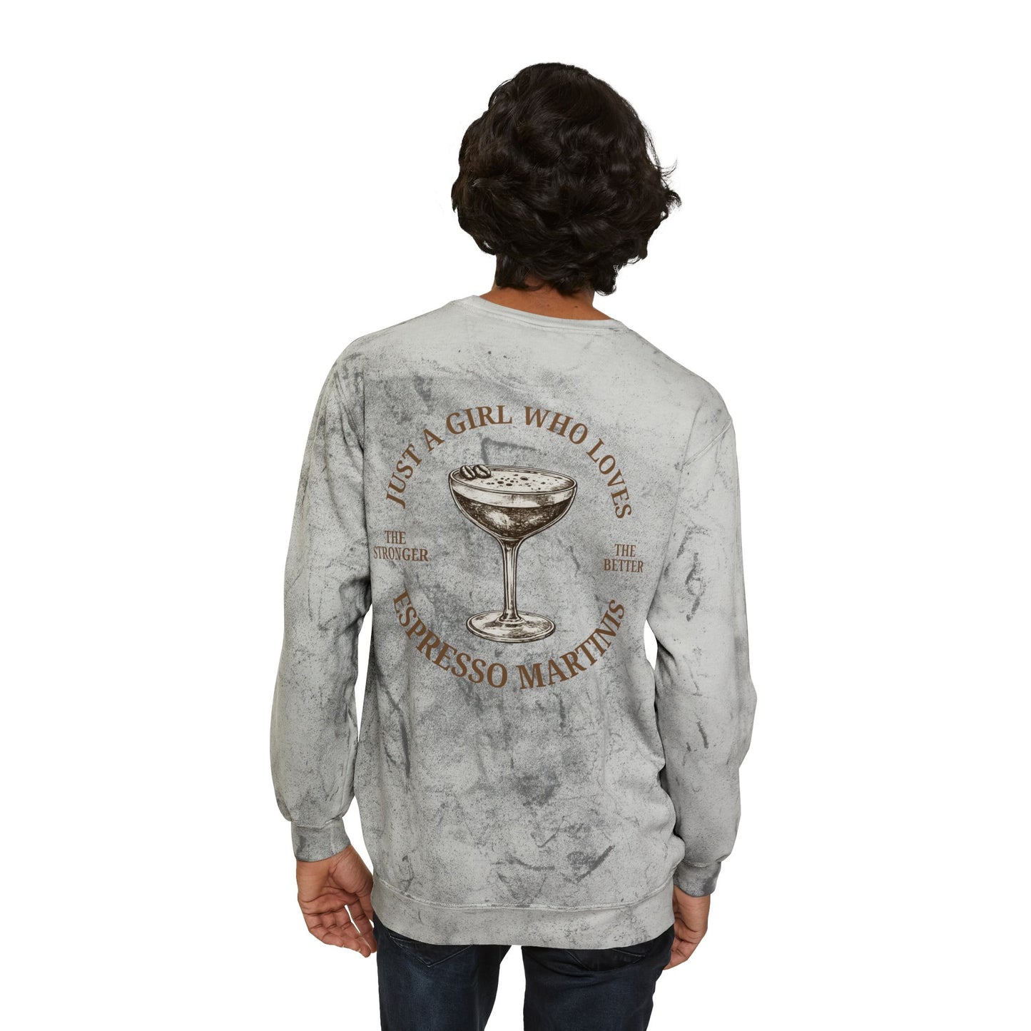 "Just a Girl Who Loves Espresso Martinis" Tie-Dye Crewneck- Summer