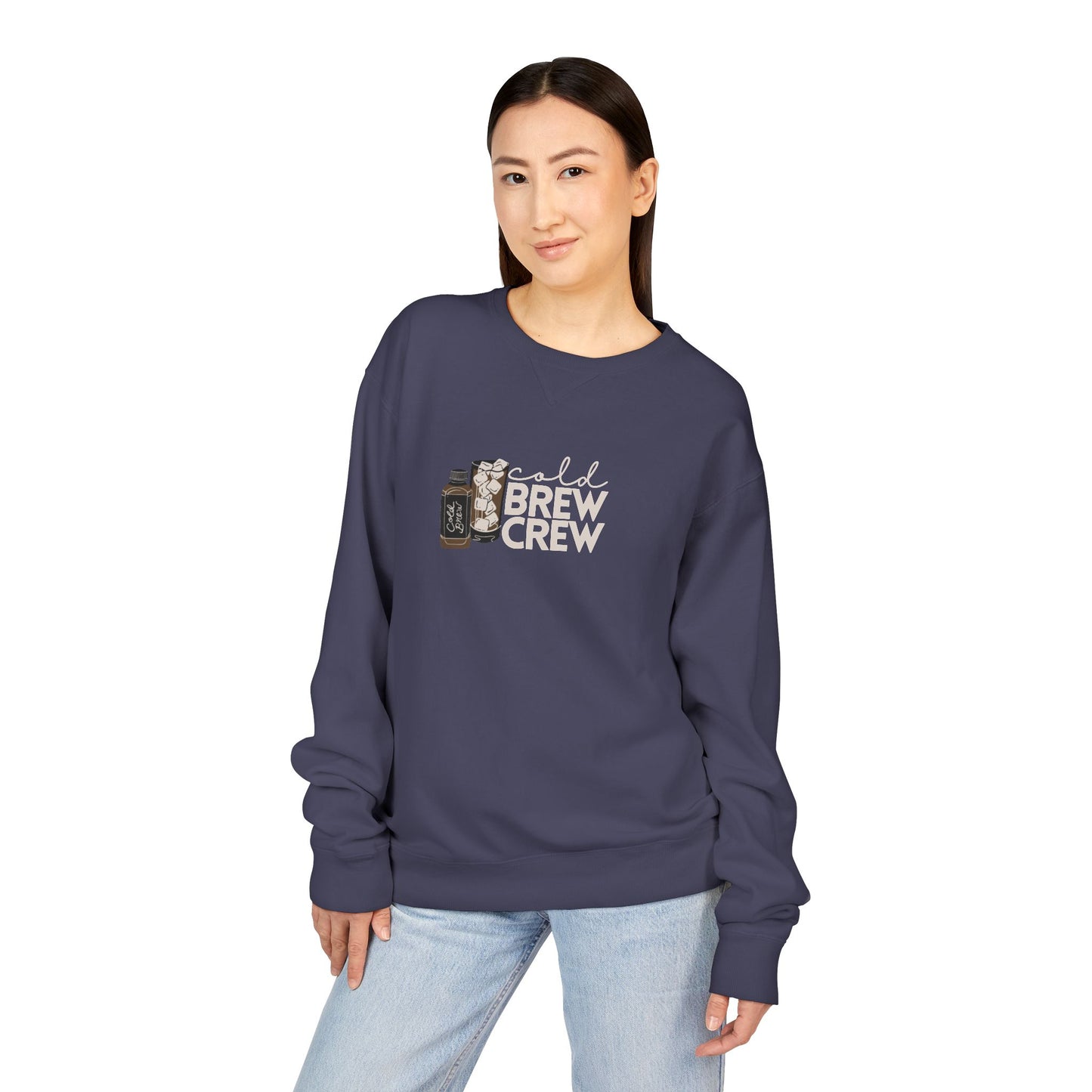 Cold Brew Crew Garment Dyed Sweatshirt, Coffee Lovers Apparel