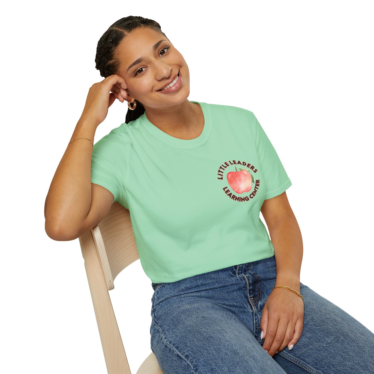 Little Leaders Teacher w/ Apple Design Unisex Softstyle T-Shirt