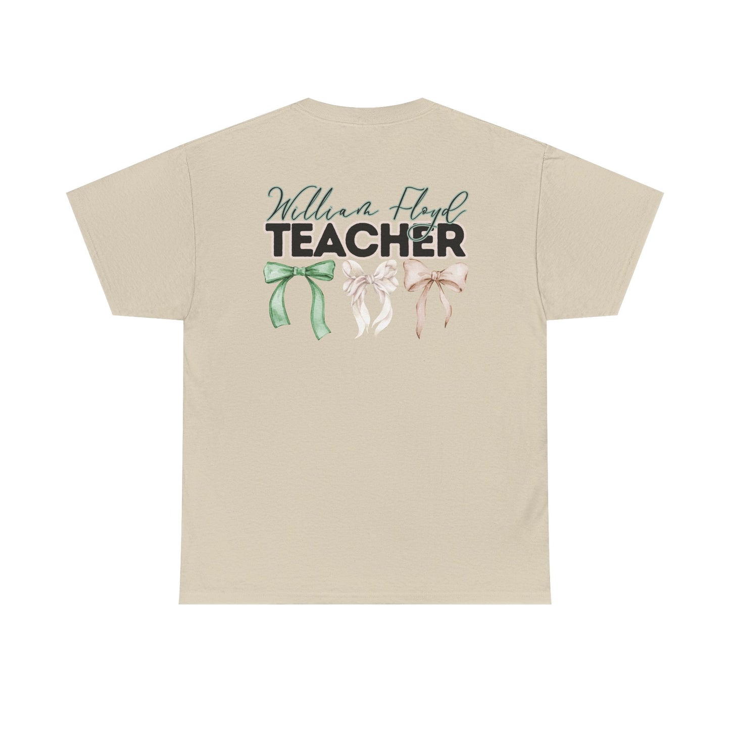 Floyd Strong Teacher and Bows- Unisex Heavy Cotton Tee with Bow Design