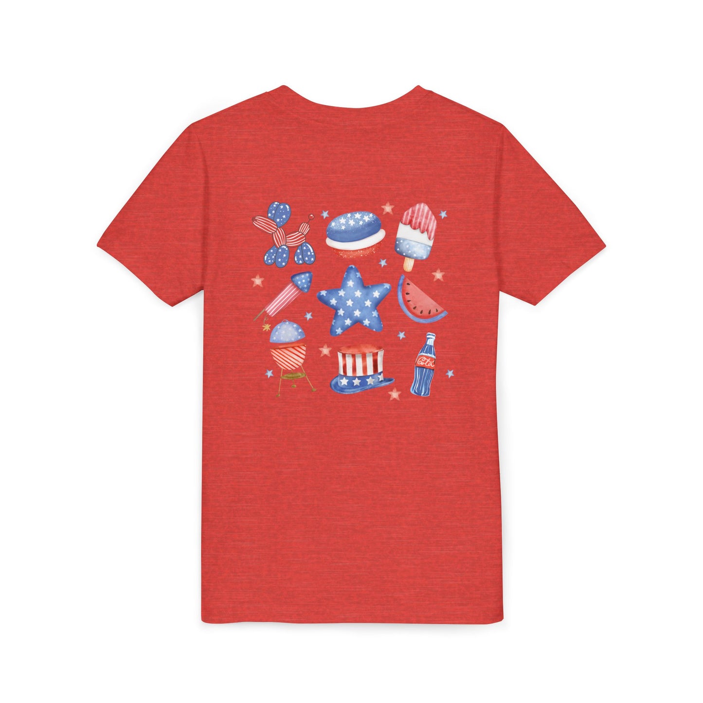 Stars, Stripes & Snacks Youth Tee for Kids, USA - Kids Short Sleeve Shirt, Holiday Mini