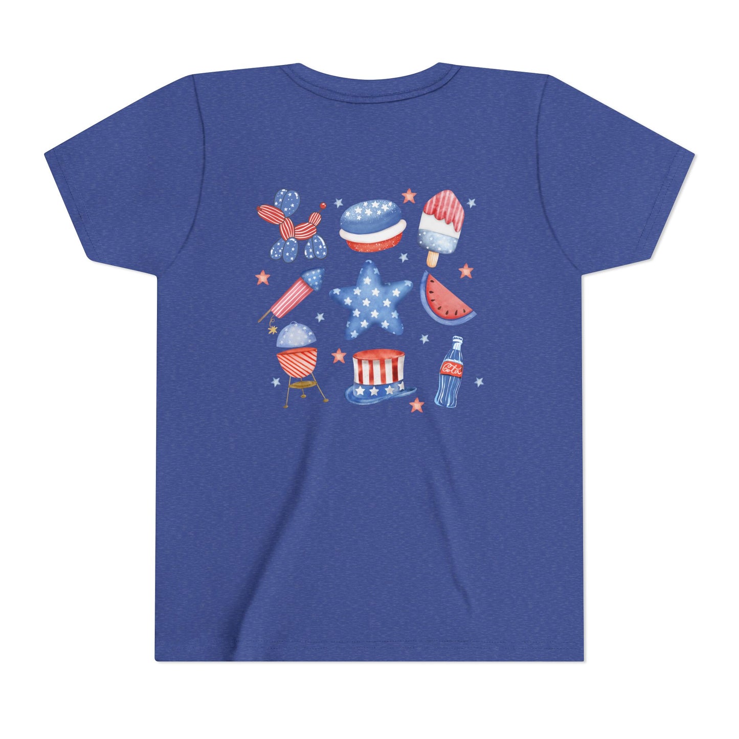 Stars, Stripes & Snacks Youth Tee for Kids, USA - Kids Short Sleeve Shirt, Holiday Mini