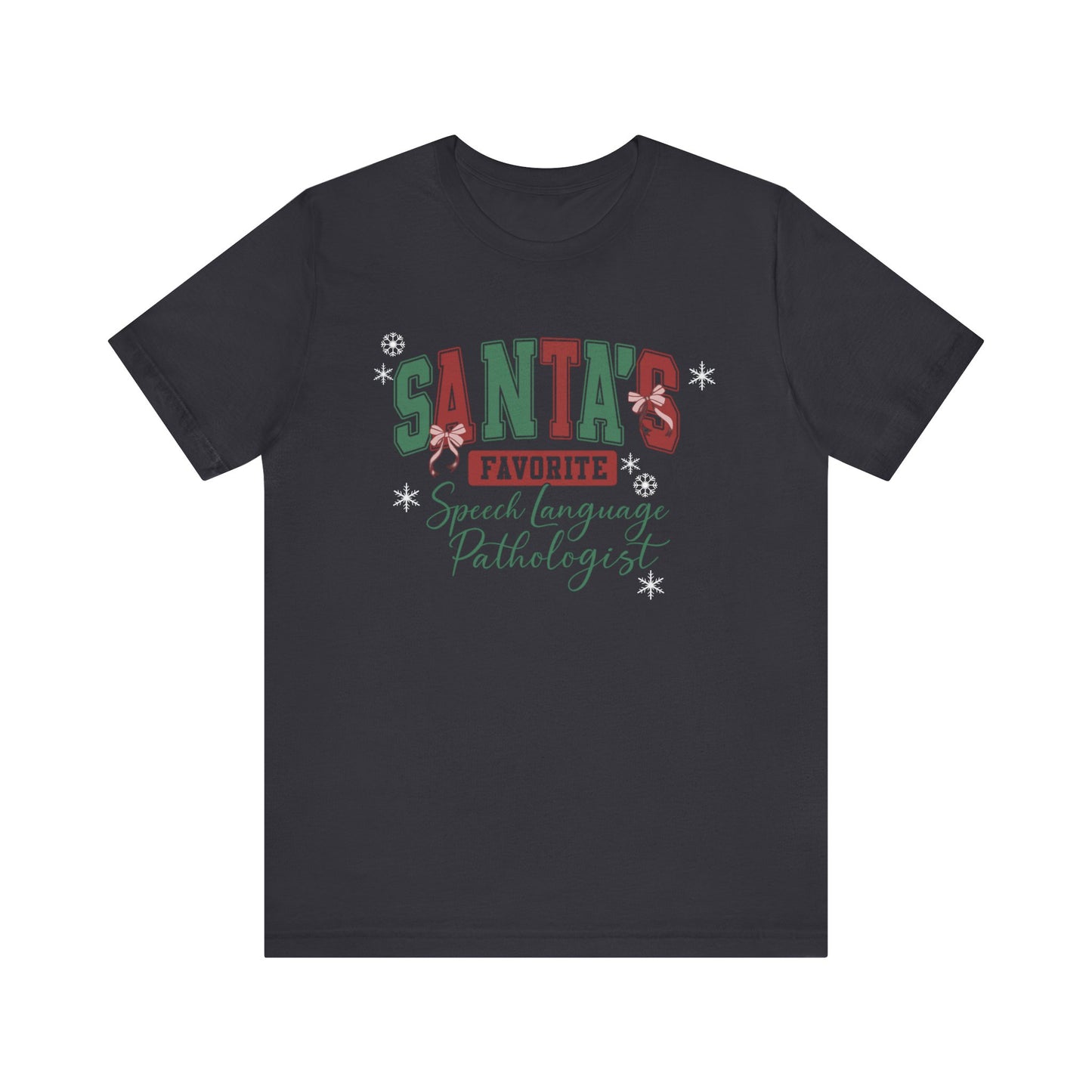 Santa's Favorite Speech Language Pathologist — Christmas Unisex T‑Shirt