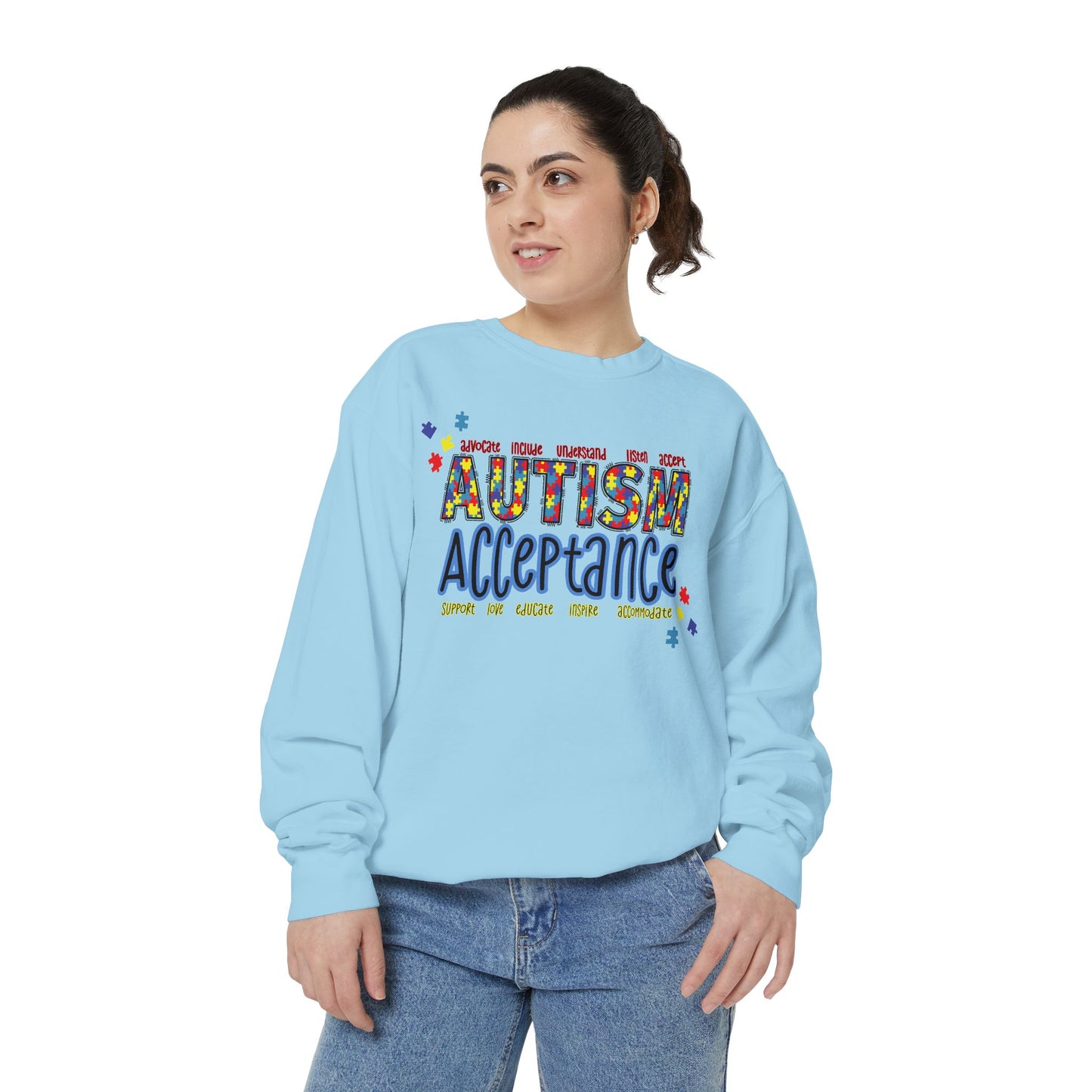 Autism Acceptance Puzzle Piece Sweatshirt — Awareness Collection