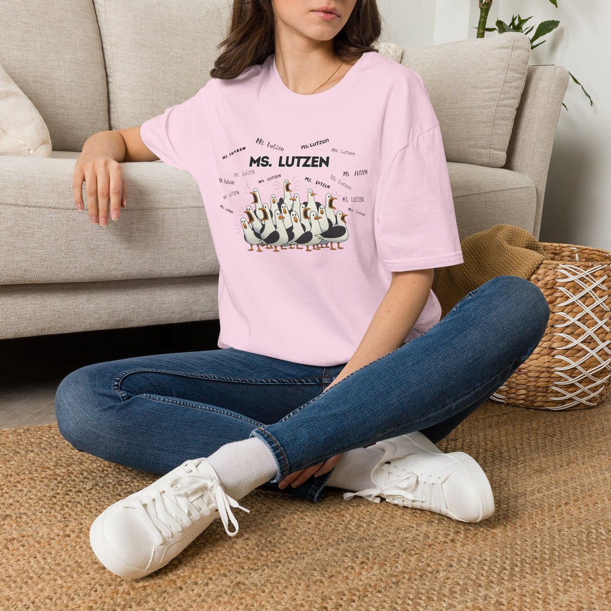 Ms. Lutzen- Seagull Crew Graphic T-Shirt — Personalized