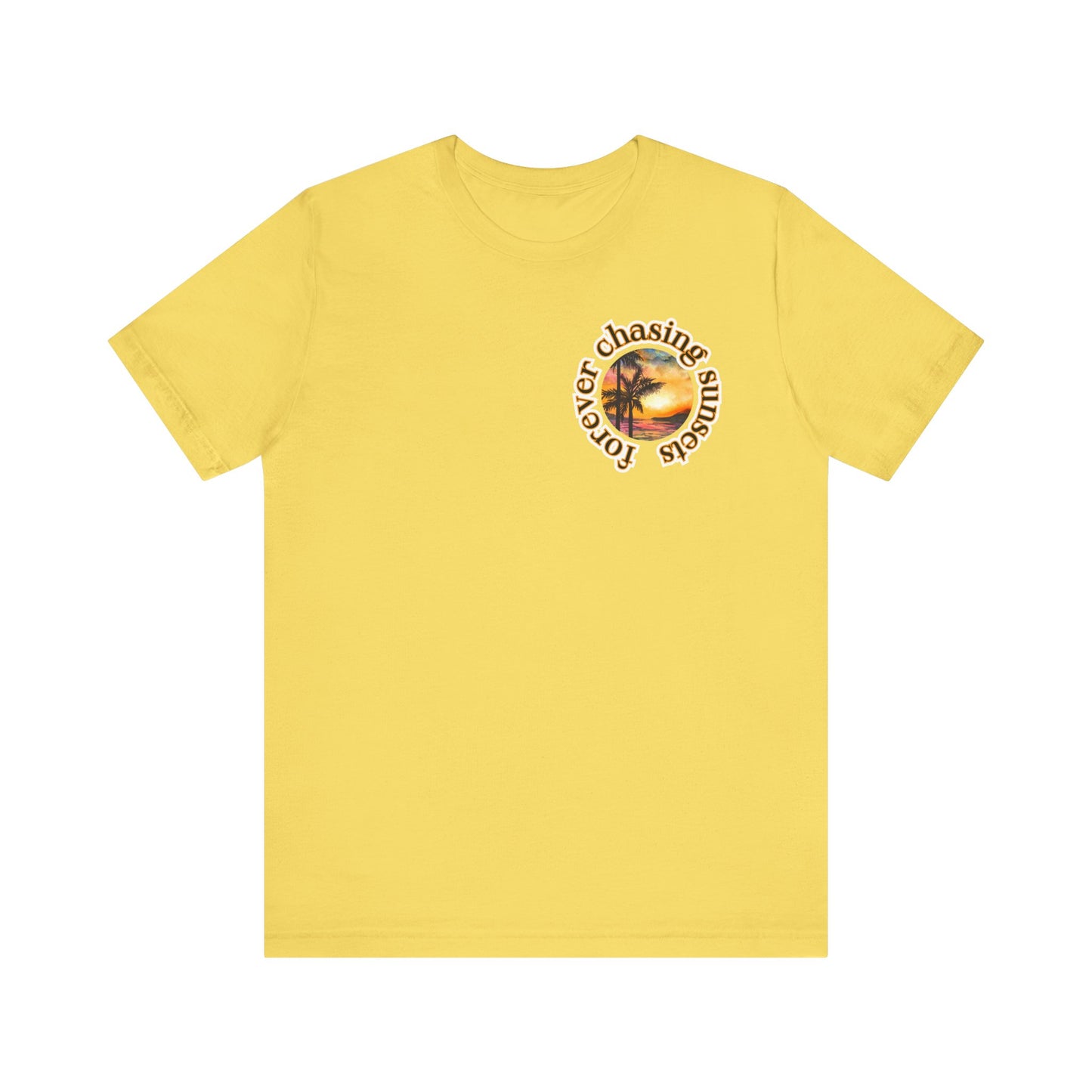 Forever Chasing Sunsets Summer Tee, Unisex T-Shirt, Vacation Apparel, Gift for Summer