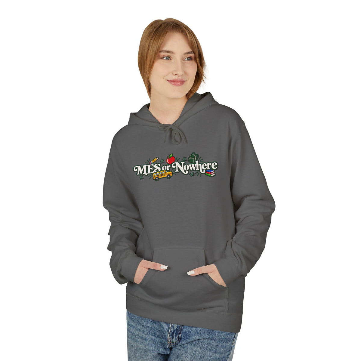 "MES or Nowhere" w/ apple- Moriches Hoodie