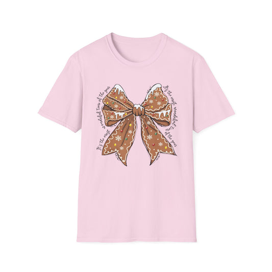 Gingerbread Bow- Christmas Unisex t-shirt