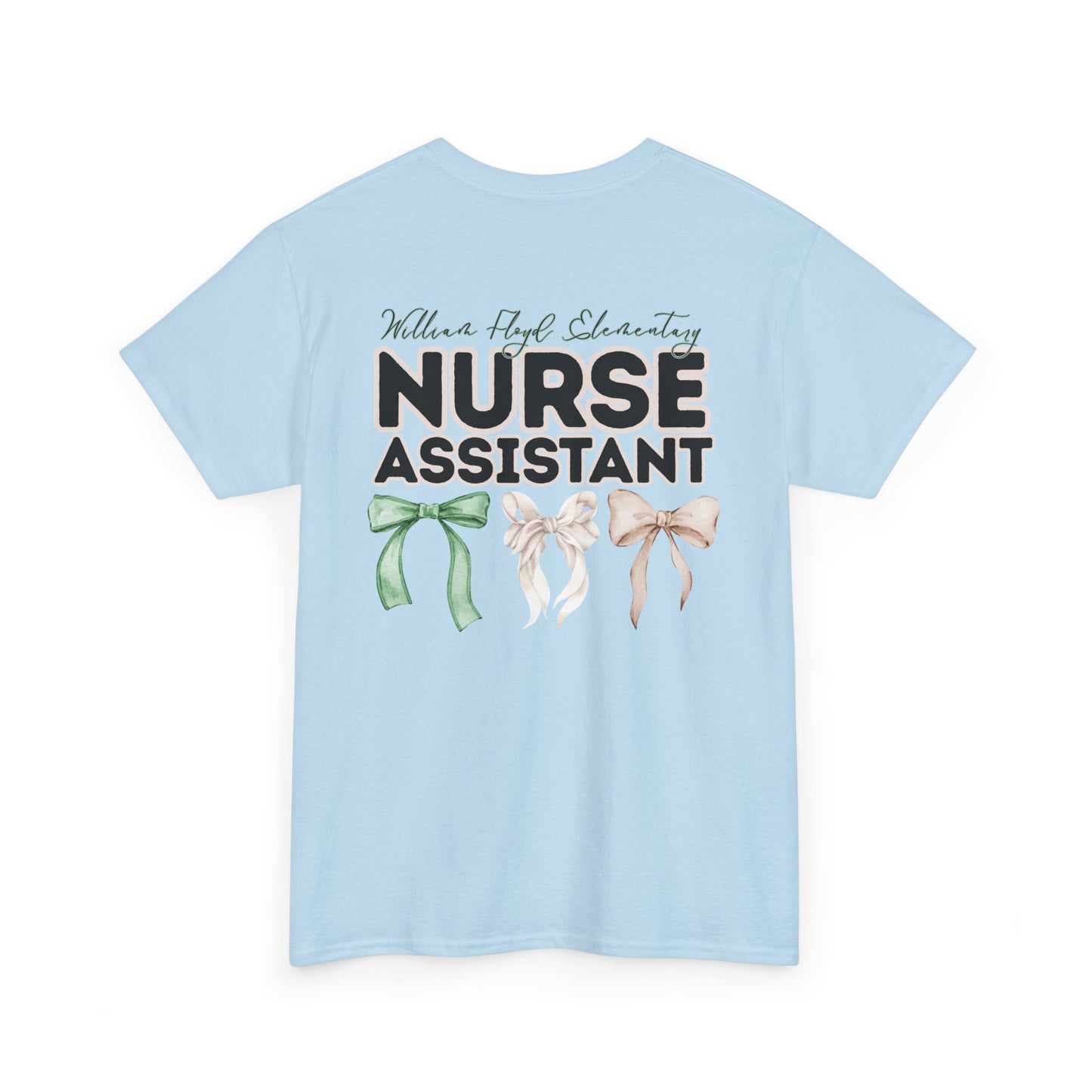 WFE Nurse Assistant and Bows- Unisex Heavy Cotton Tee with Bow Design