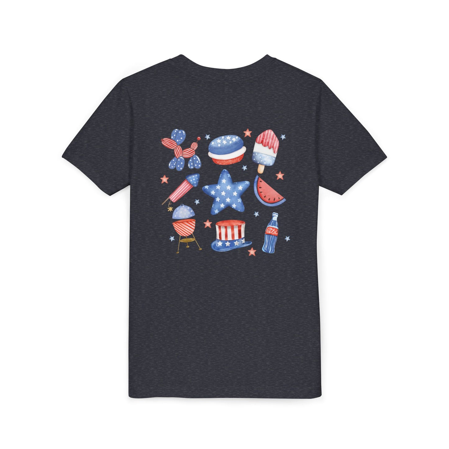 Stars, Stripes & Snacks Youth Tee for Kids, USA - Kids Short Sleeve Shirt, Holiday Mini