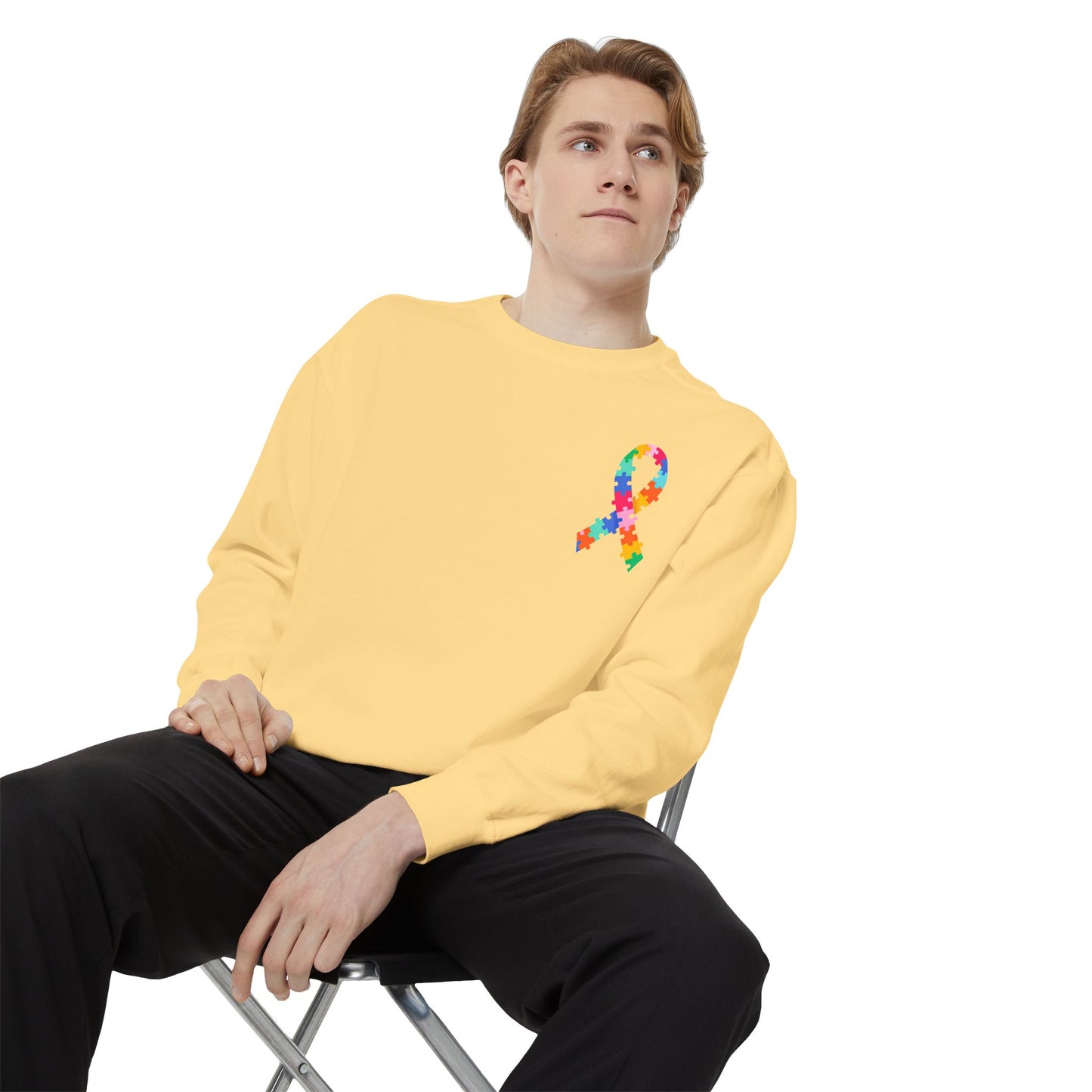 Autism Awareness Puzzle Piece & Ribbon Sweatshirt — Awareness Collection