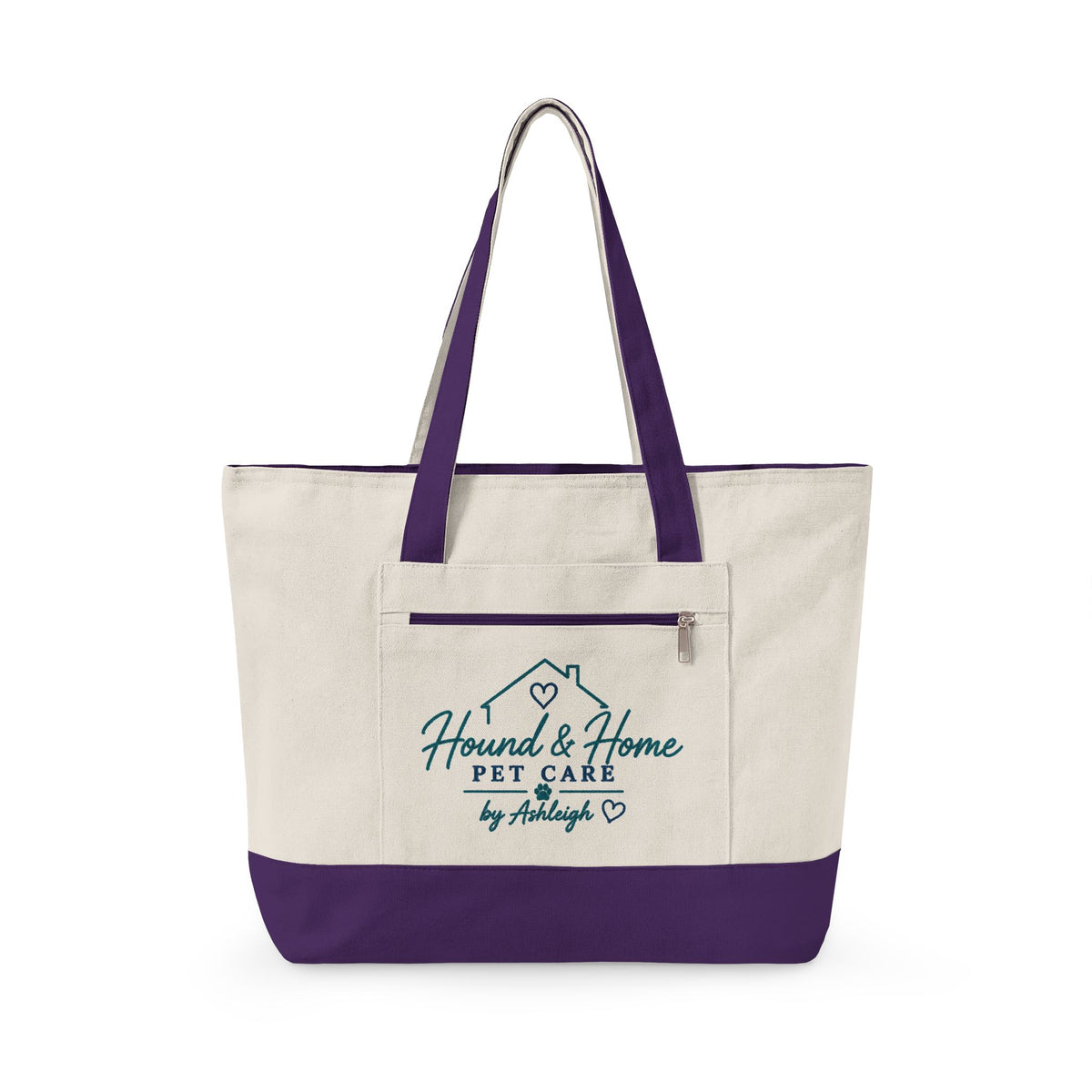 "Hound & Home" Zippered Canvas Bag