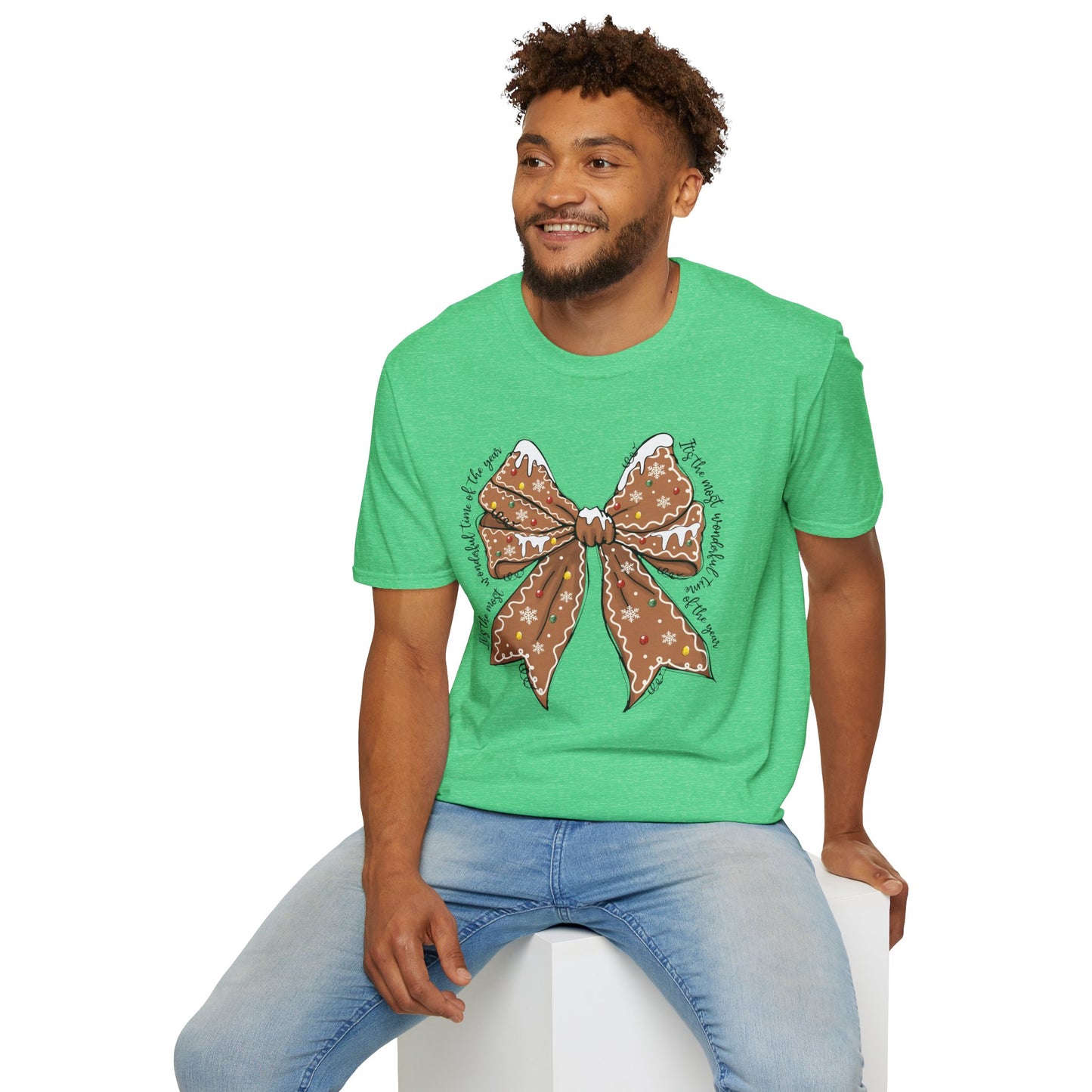 Gingerbread Bow- Christmas Unisex t-shirt