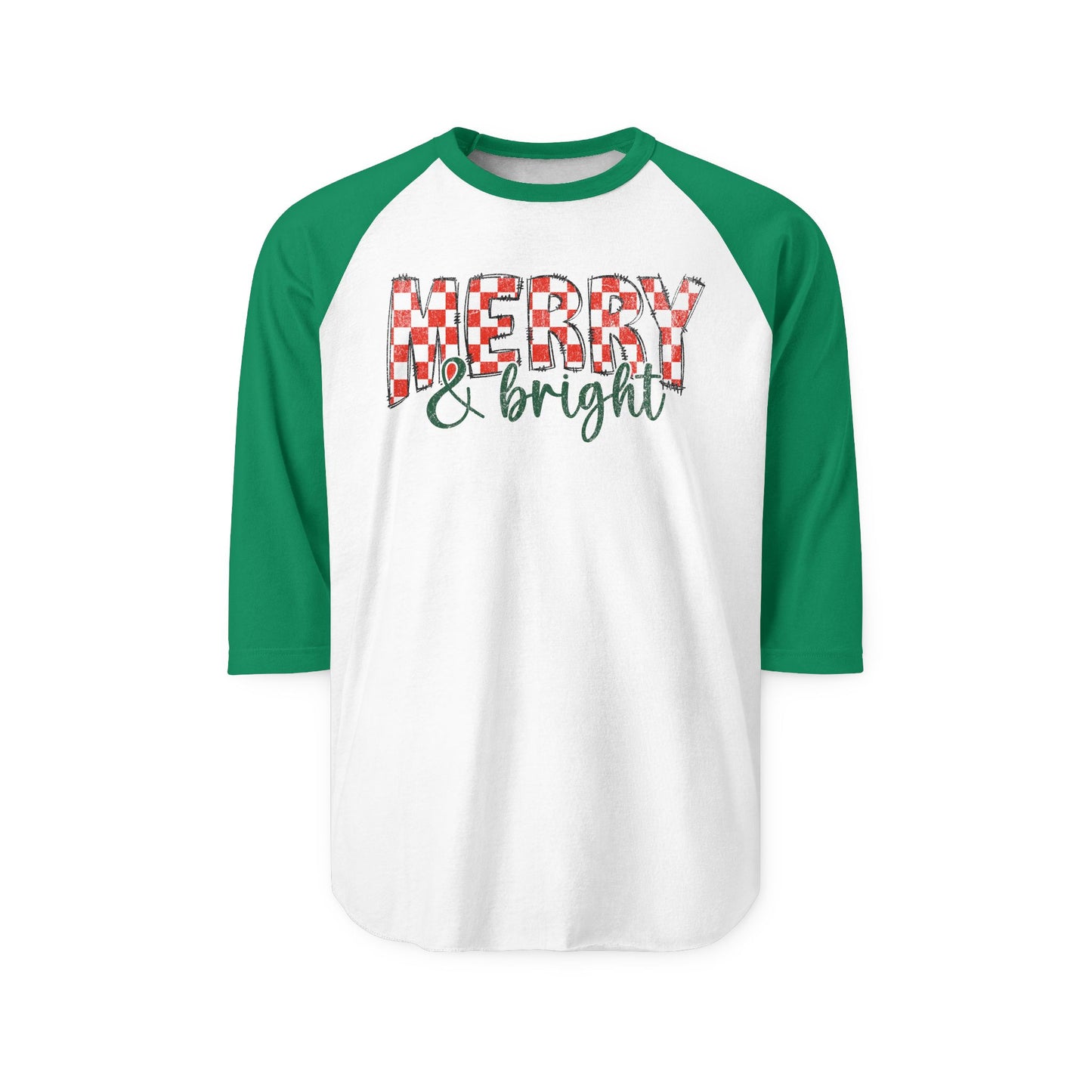Merry & Bright Raglan Shirt — Christmas