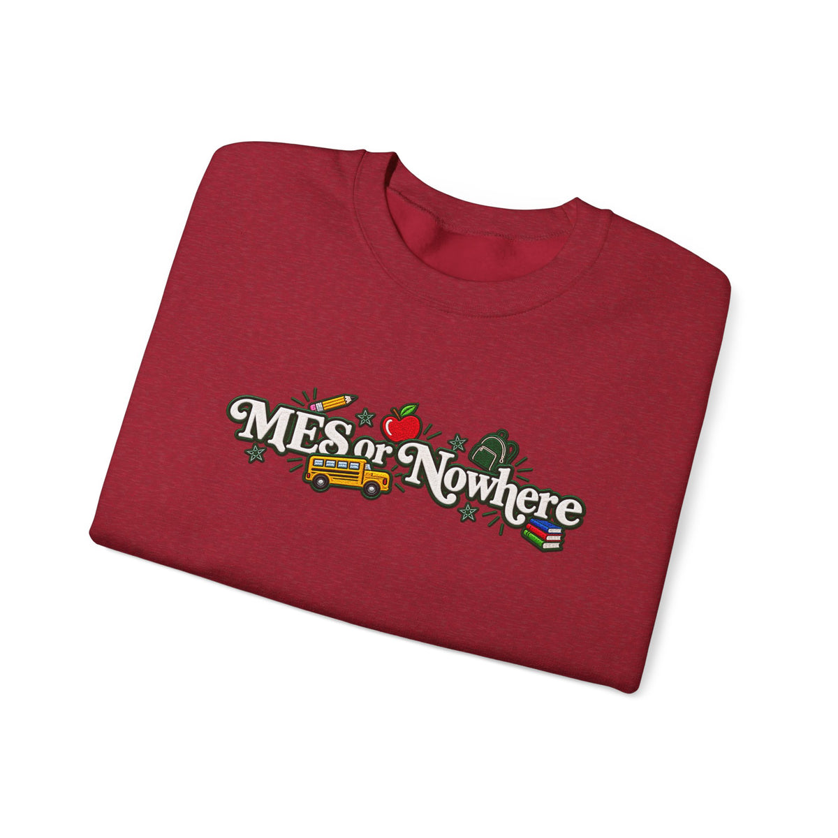 "MES or Nowhere w/ School Things" - Moriches Crewneck Sweatshirt