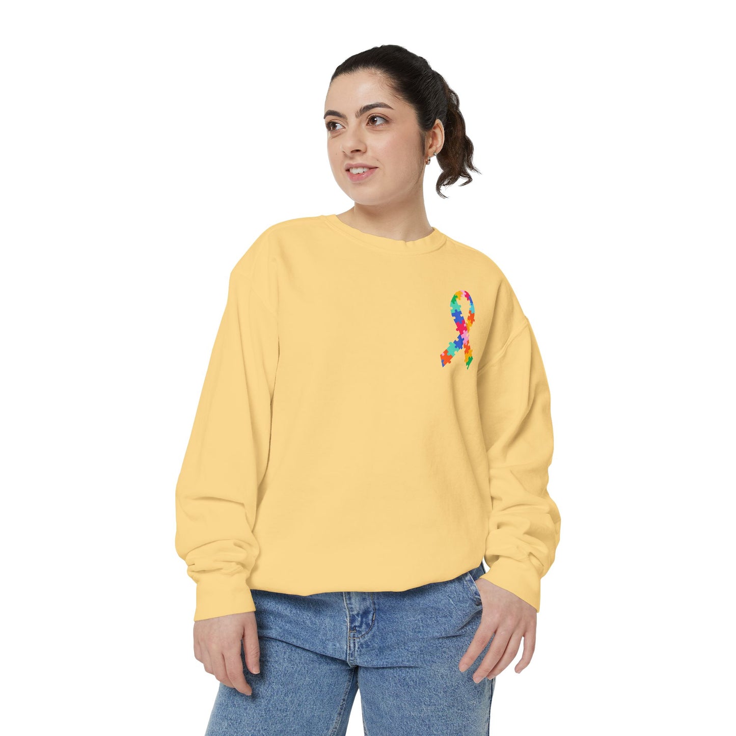 Autism Awareness Puzzle Piece & Ribbon Sweatshirt — Awareness Collection
