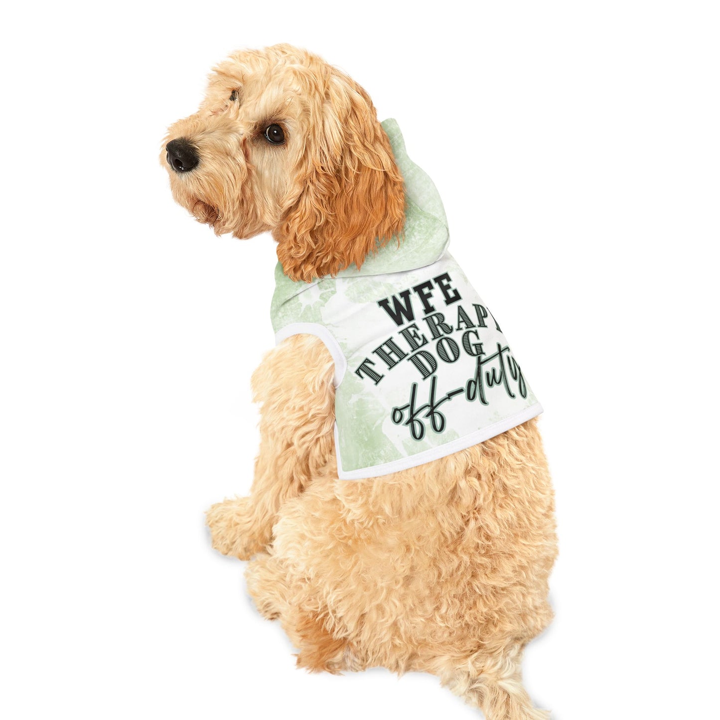 WFE Therapy Dog Off-Duty Pet Hoodie - Cozy Green Dog Apparel