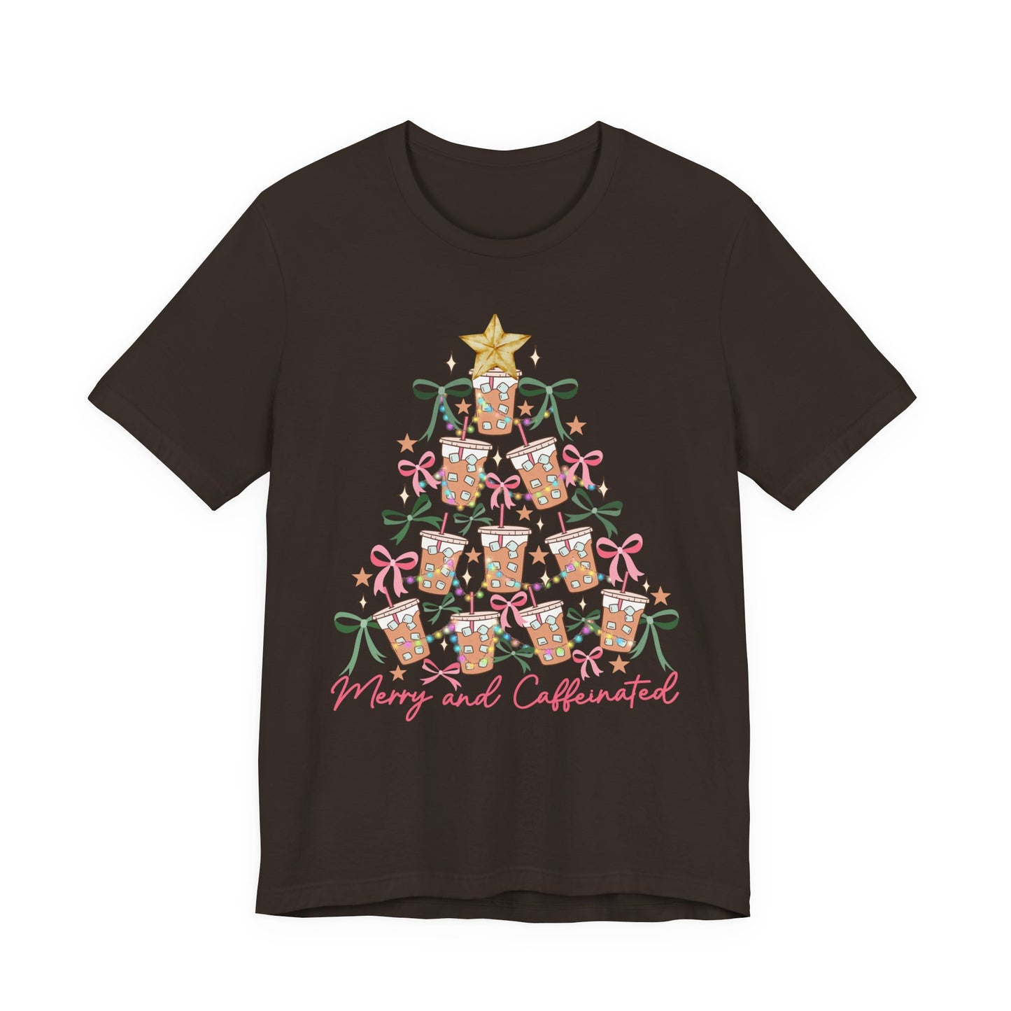 Merry and Caffeinated— Christmas Unisex T‑Shirt