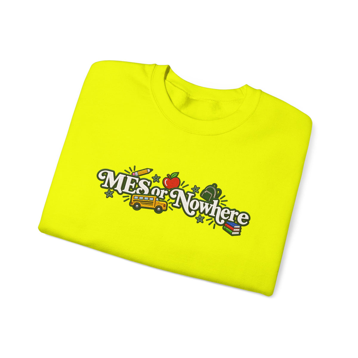 "MES or Nowhere w/ School Things" - Moriches Crewneck Sweatshirt