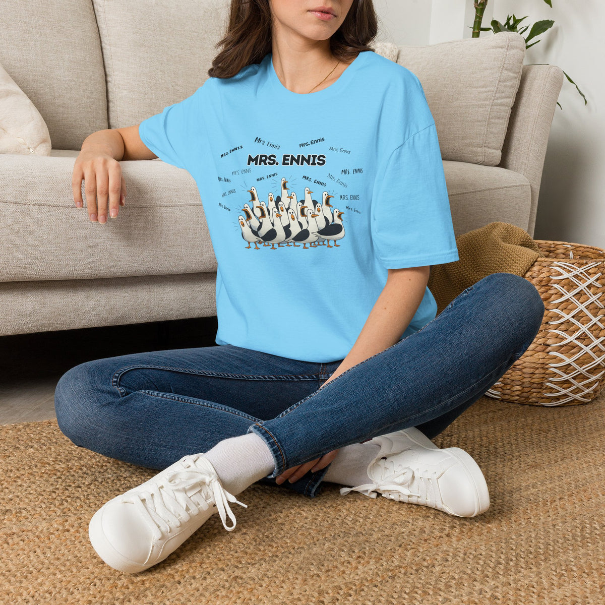 Mrs. Ennis- Seagull Crew Graphic T-Shirt — Personalized