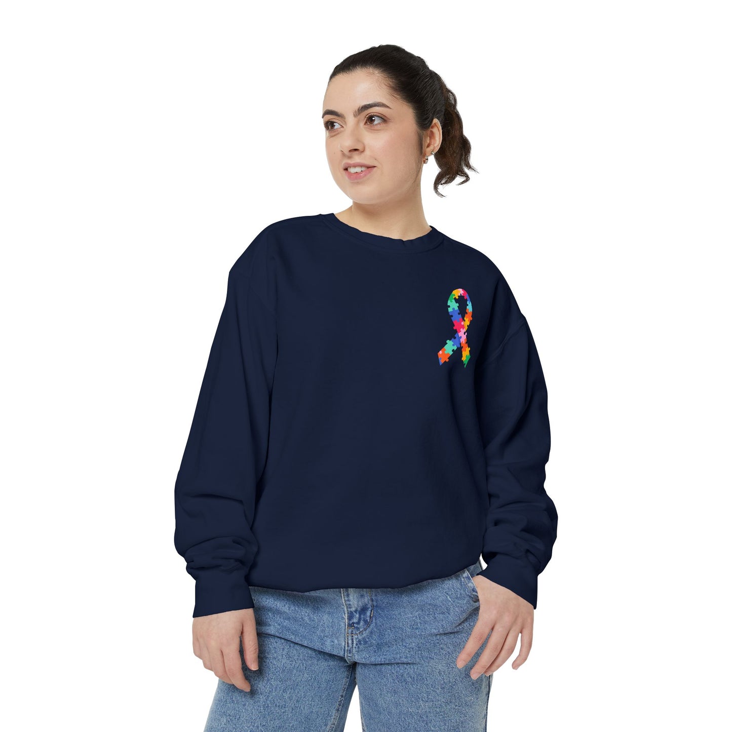 Autism Awareness Puzzle Piece & Ribbon Sweatshirt — Awareness Collection