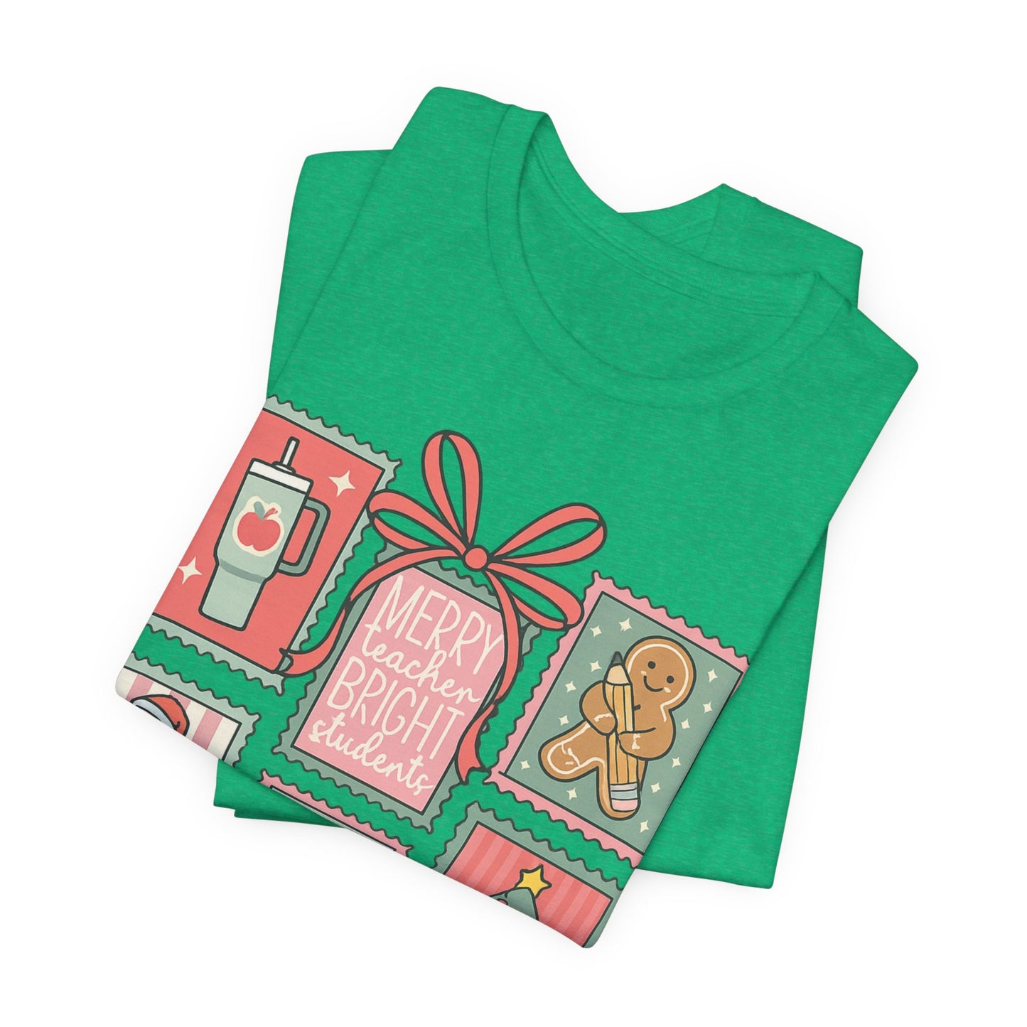 Merry Teacher, Bright Students— Christmas Unisex T‑Shirt