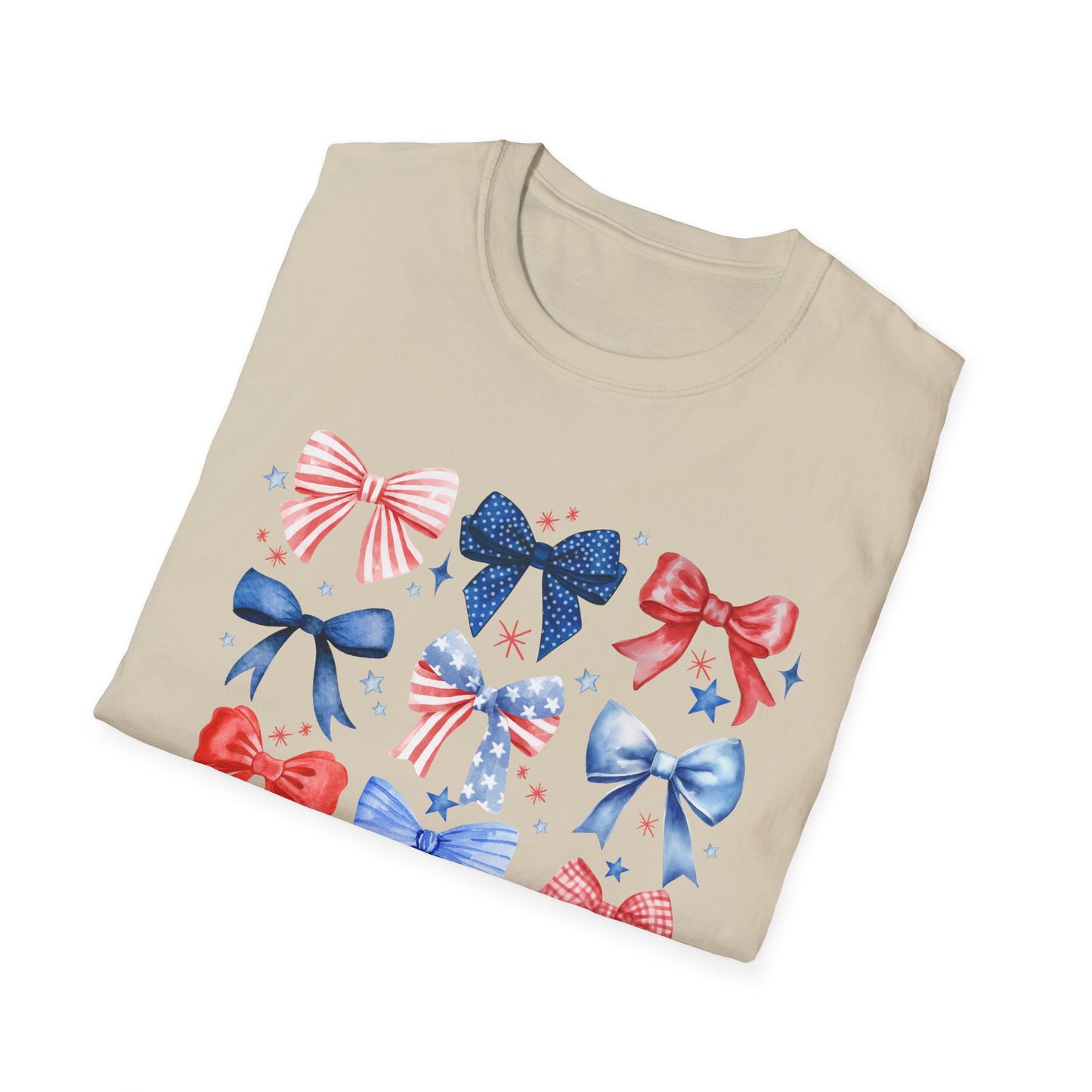 Patriotic Bow Graphic Tee for Celebrations- Holiday