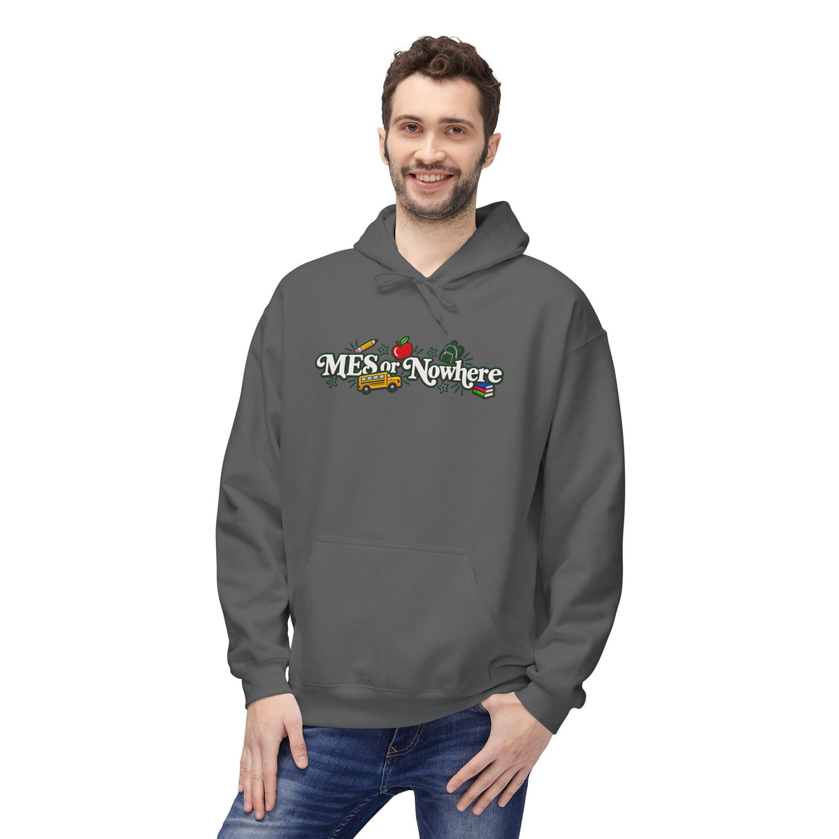 "MES or Nowhere" w/ apple- Moriches Hoodie