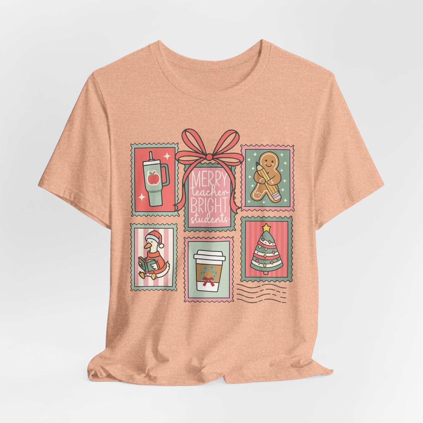 Merry Teacher, Bright Students— Christmas Unisex T‑Shirt