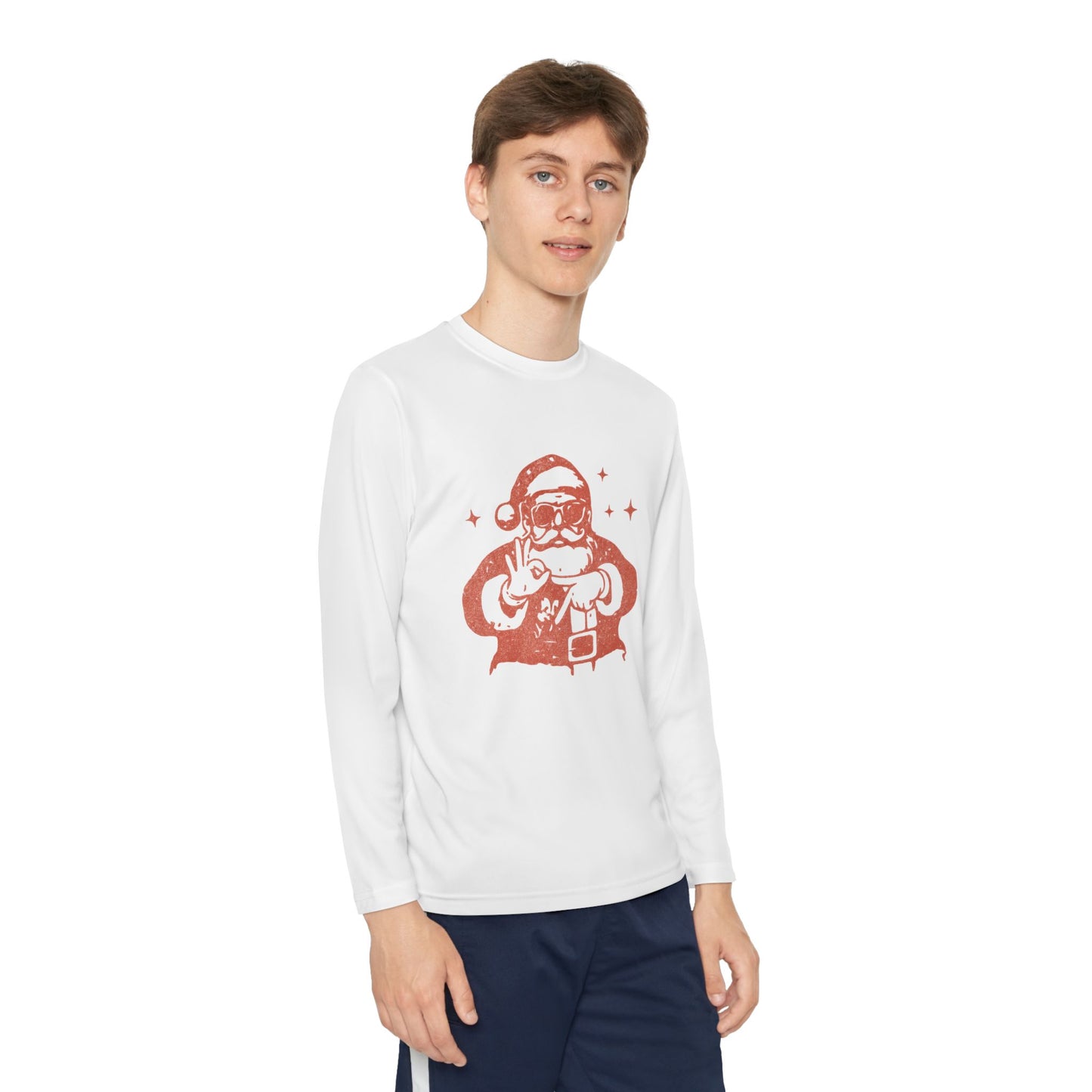 Kids Santa 6 7 Long Sleeve Tee — Retro Christmas