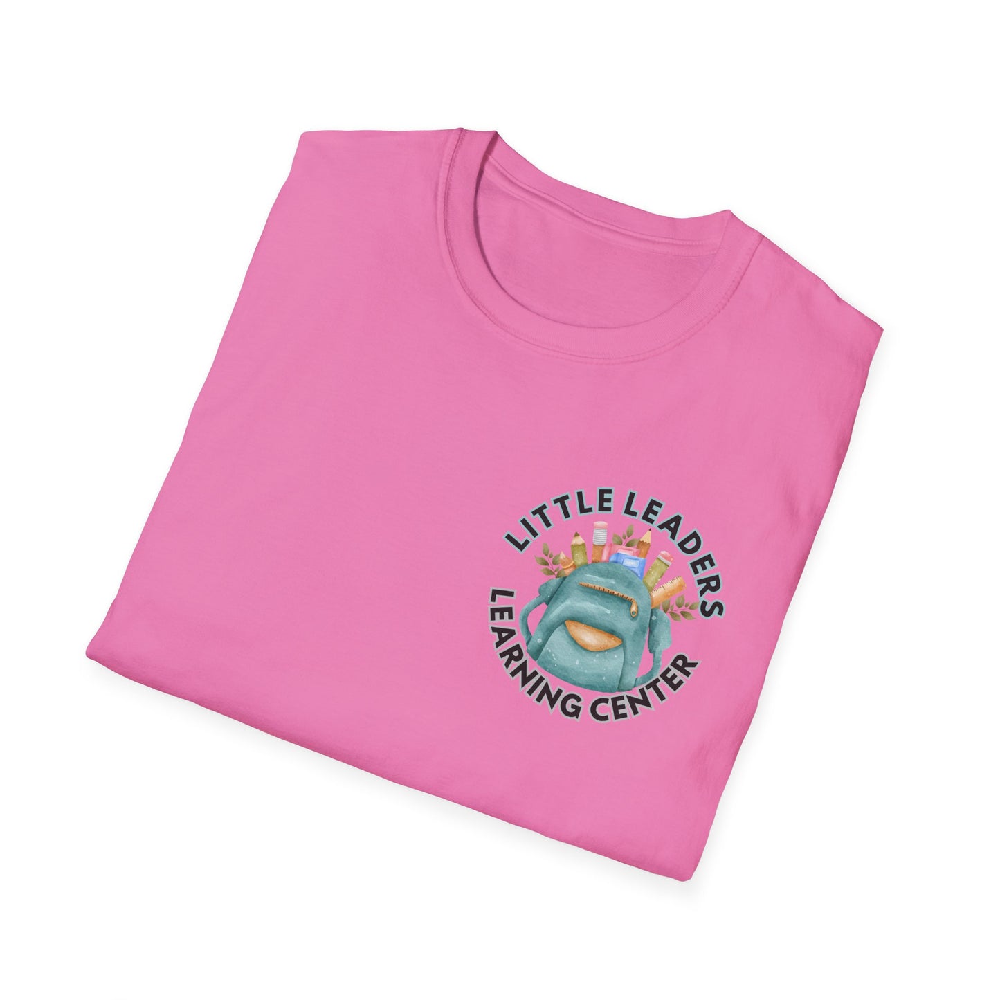 Little Leaders Teacher w/ Backpack Design Unisex Softstyle T-Shirt