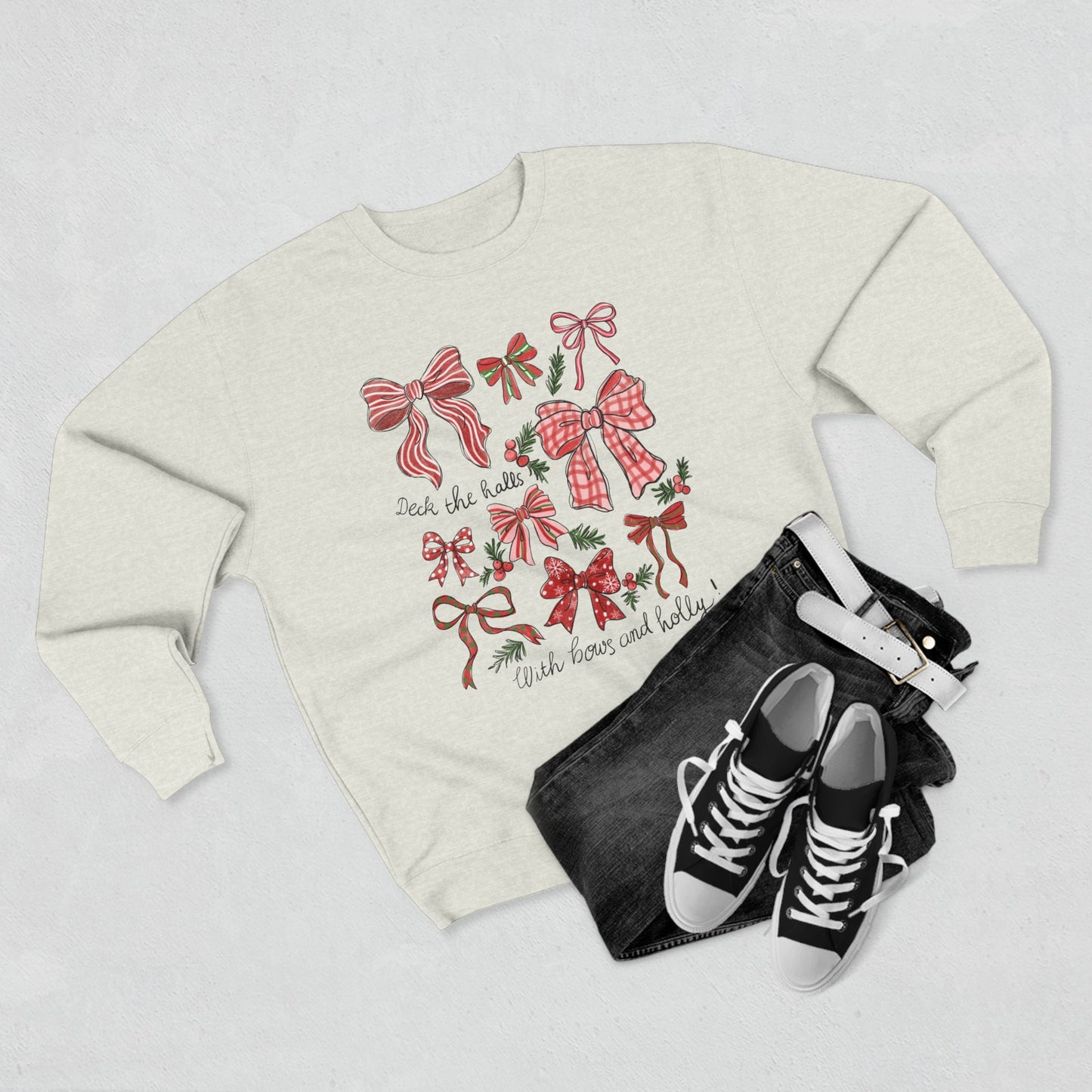 Holly Jolly Bows-Unisex Crewneck Sweatshirt- Christmas