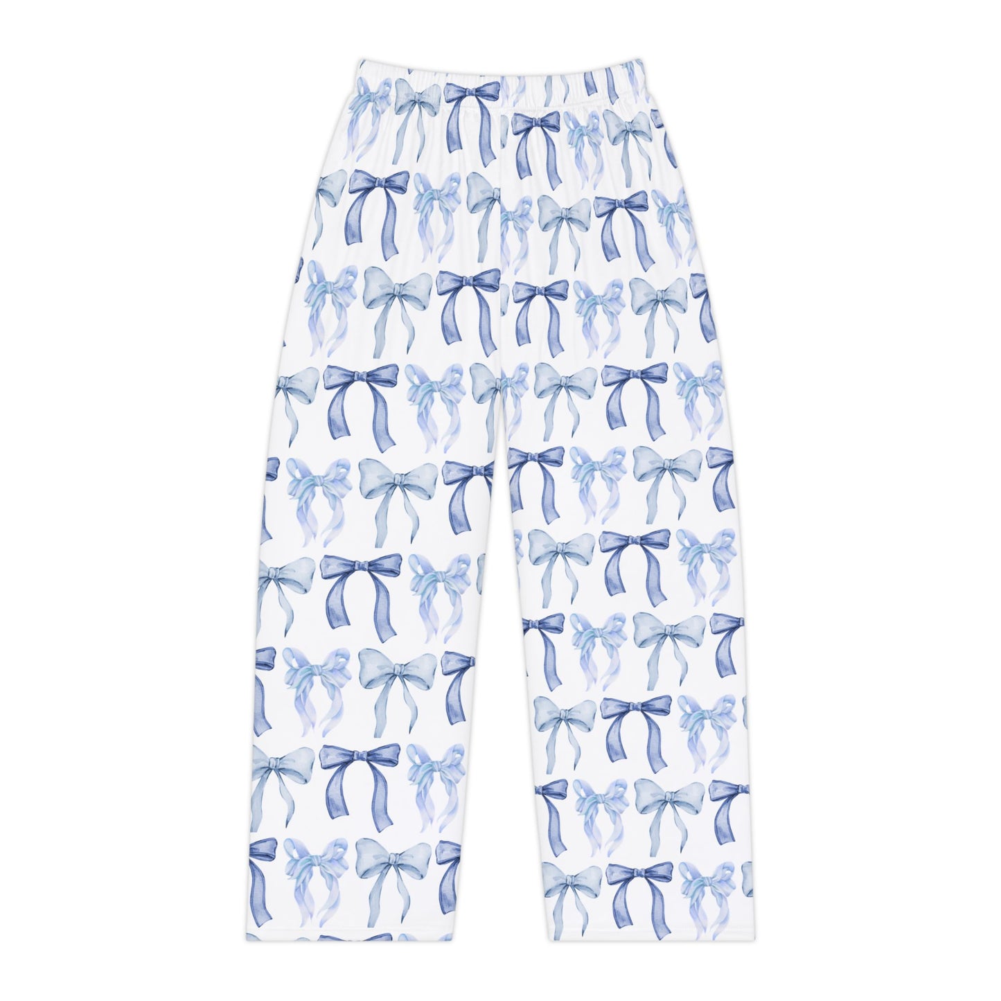 Chic Blue Bow Print Women's Pajama Pants - Motherhood- Cozy & Stylish Sleepwear