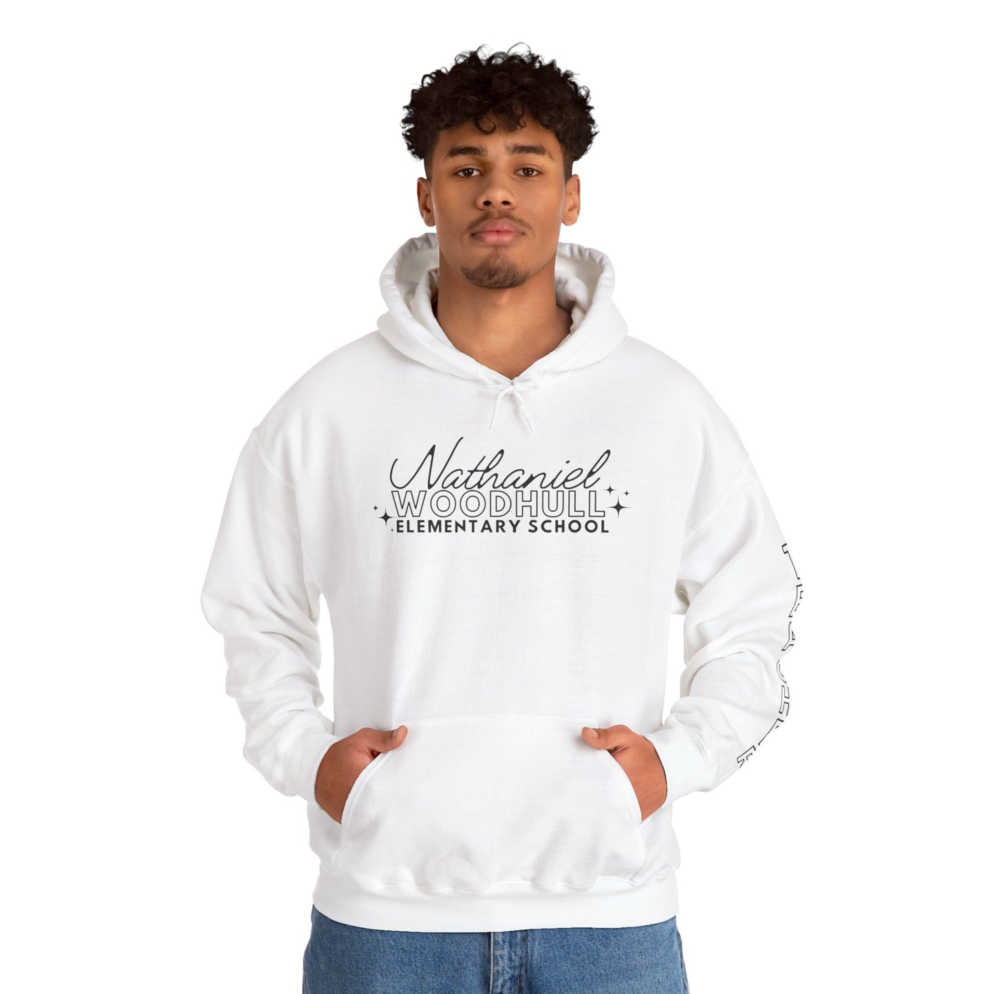 Woodhull Teacher Simple Design Hoodie w/ Teacher on Sleeve - Cozy Unisex Sweatshirt