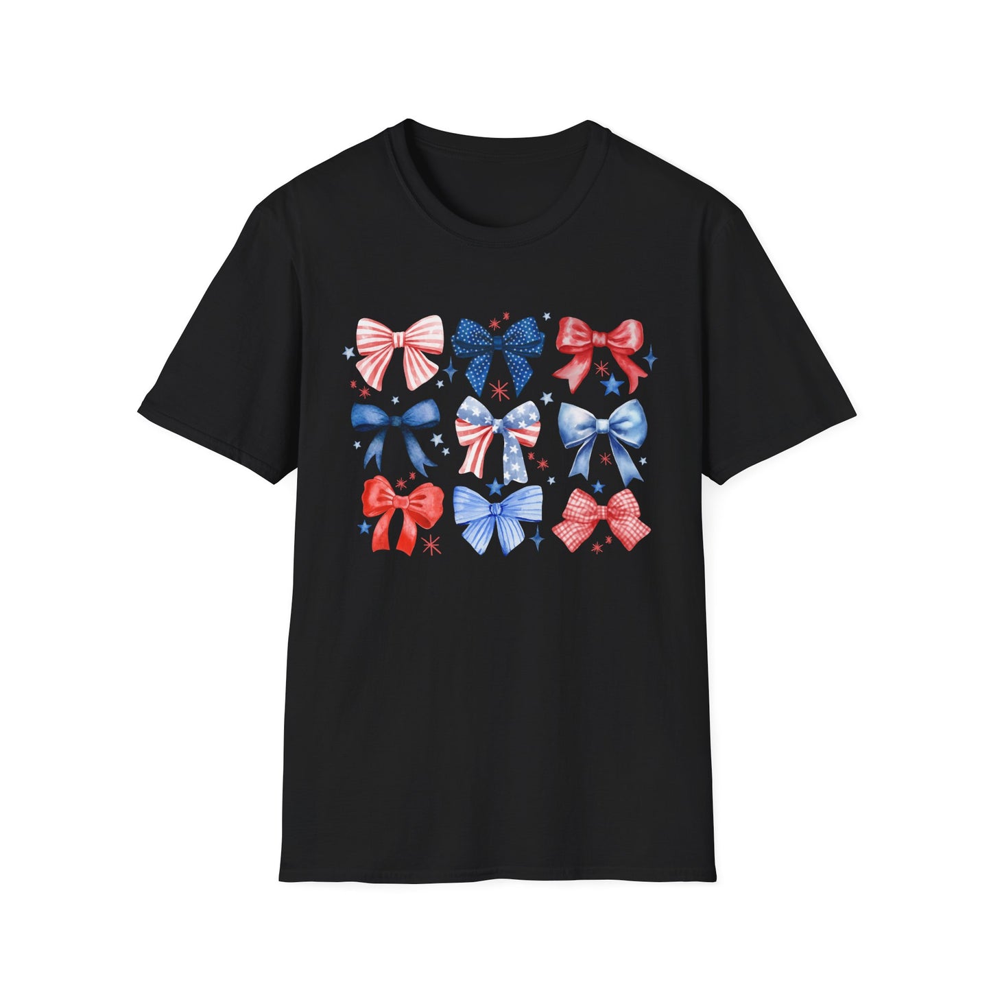 Patriotic Bow Graphic Tee for Celebrations- Holiday