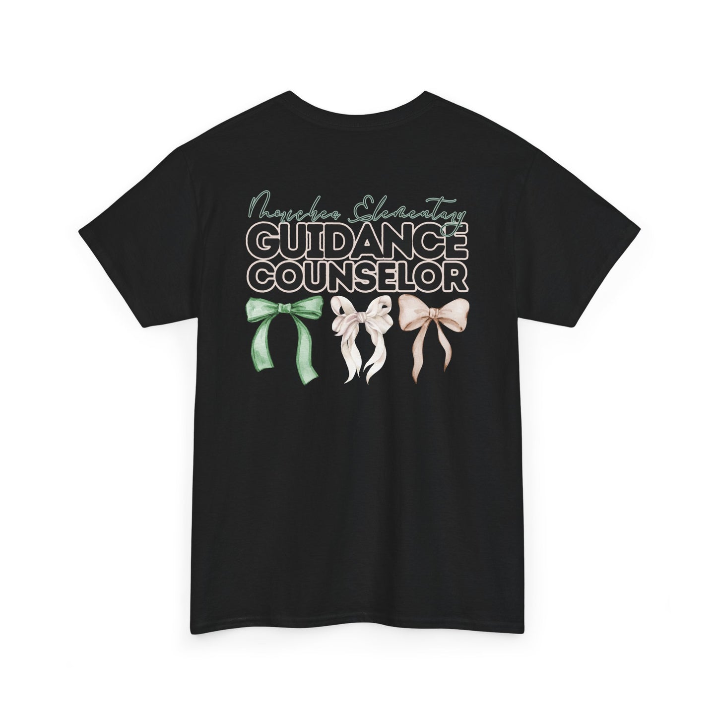 Moriches Guidance Counselor and Bows- Unisex Heavy Cotton Tee with Bow Design
