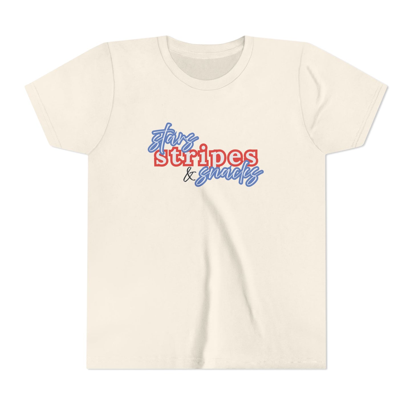 Stars, Stripes & Snacks Youth Tee for Kids, USA - Kids Short Sleeve Shirt, Holiday Mini