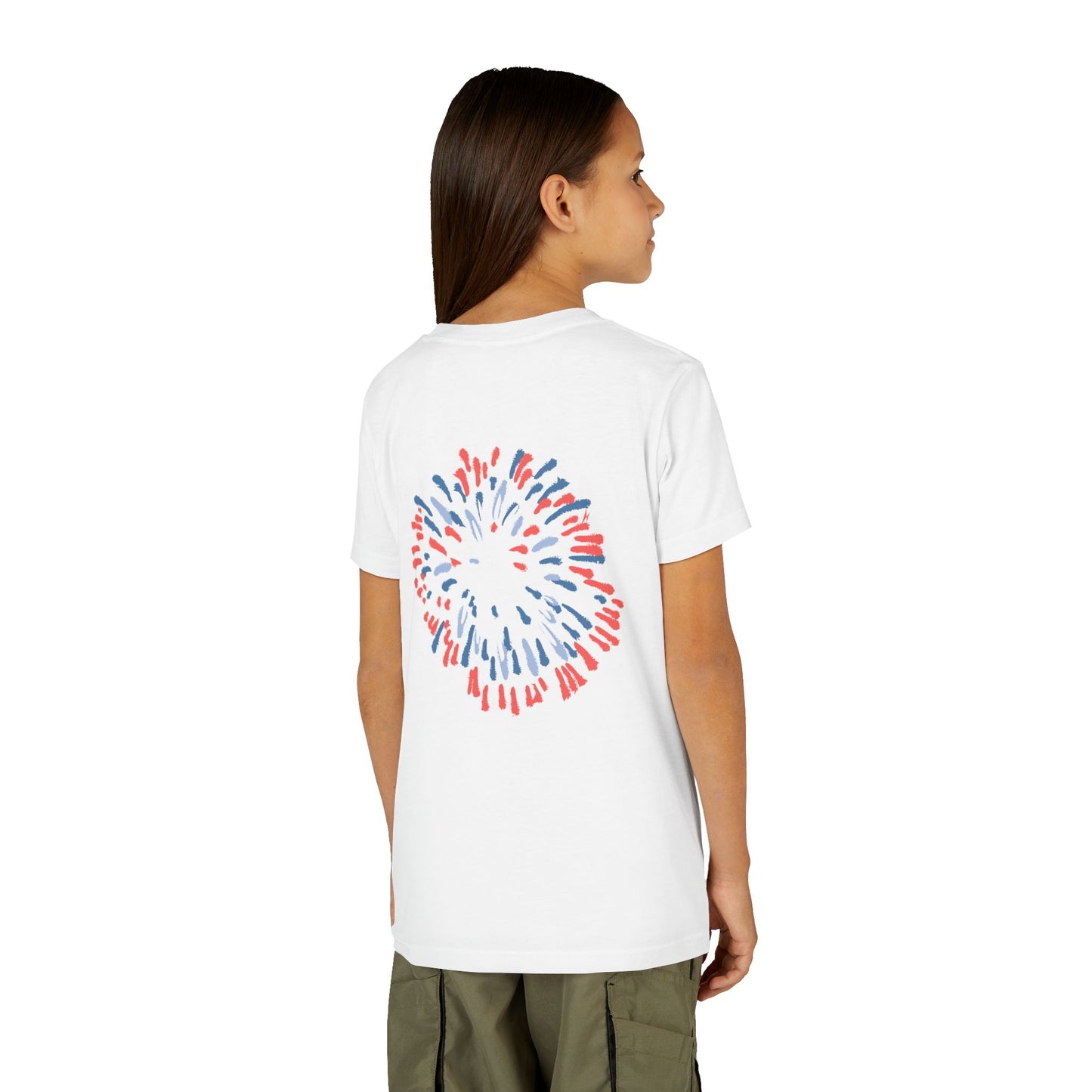 Patriotic Youth Tee for Girls, USA - Kids Short Sleeve Shirt, Holiday Mini