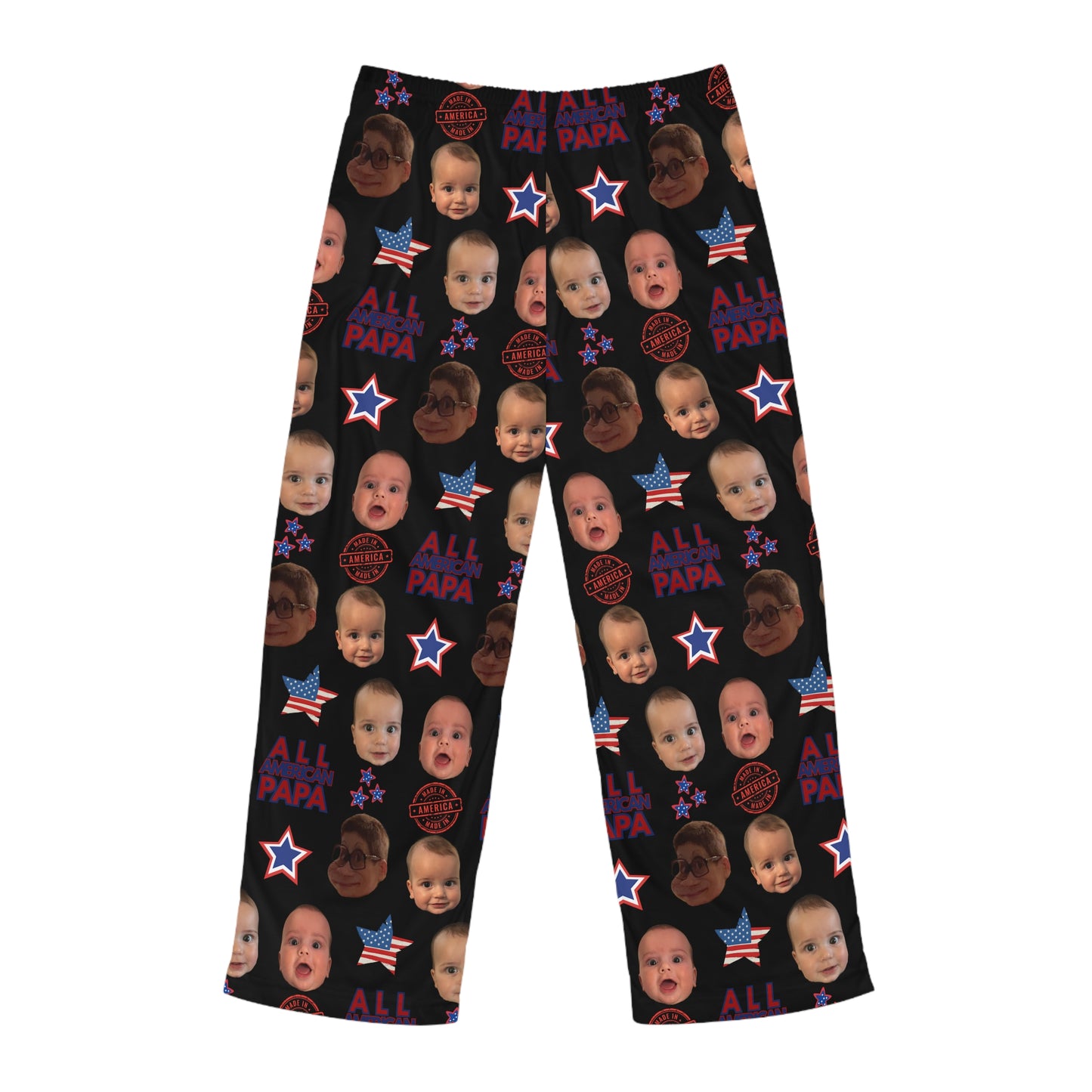 Alyssa- Personalized- Funny Baby Faces Men's Pajama Pants, Cute Sleepwear, Unique Gift for Dads