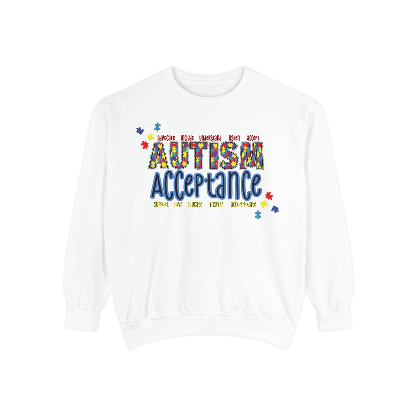 Autism Acceptance Puzzle Piece Sweatshirt — Awareness Collection