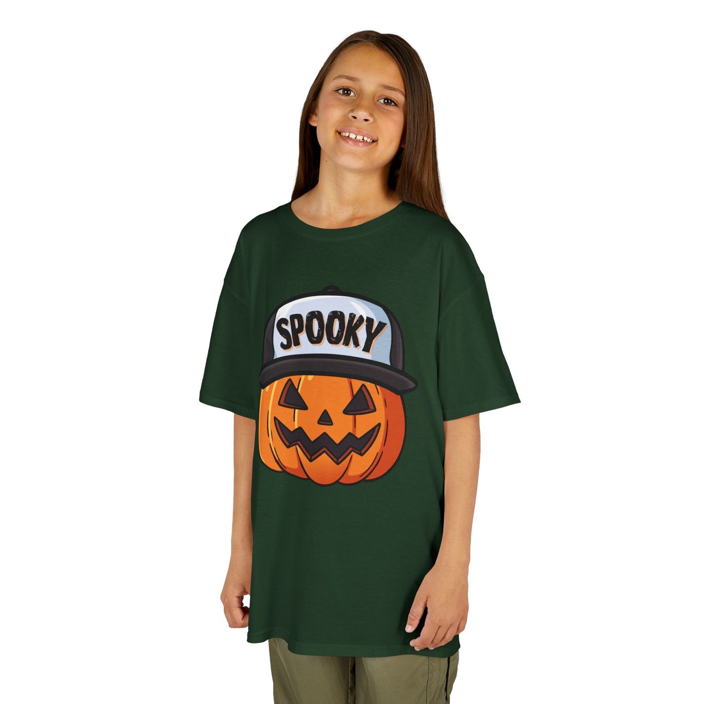 Spooky Pumpkin w/ Hat | Halloween | Kids Cotton™ Tee