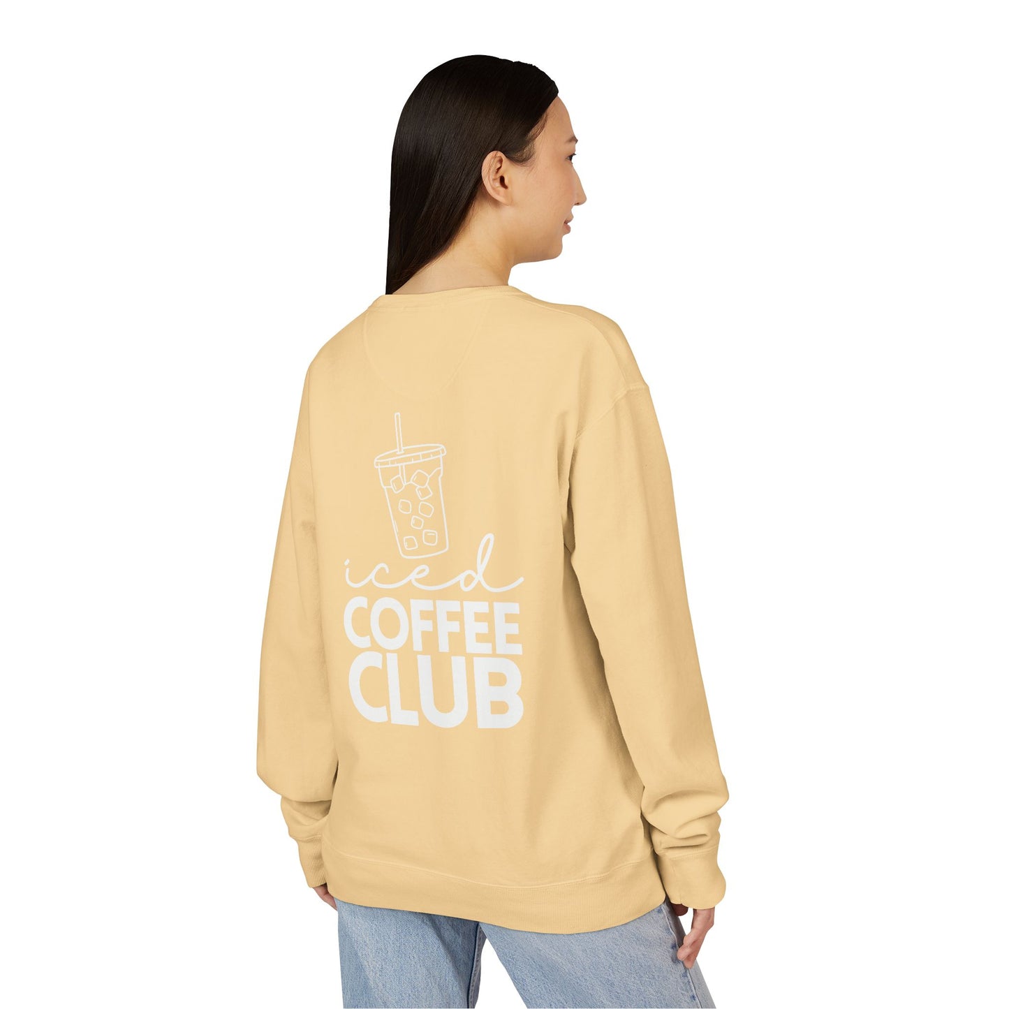 Coffee Lovers Garment Dyed Sweatshirt, Iced Coffee Club Apparel